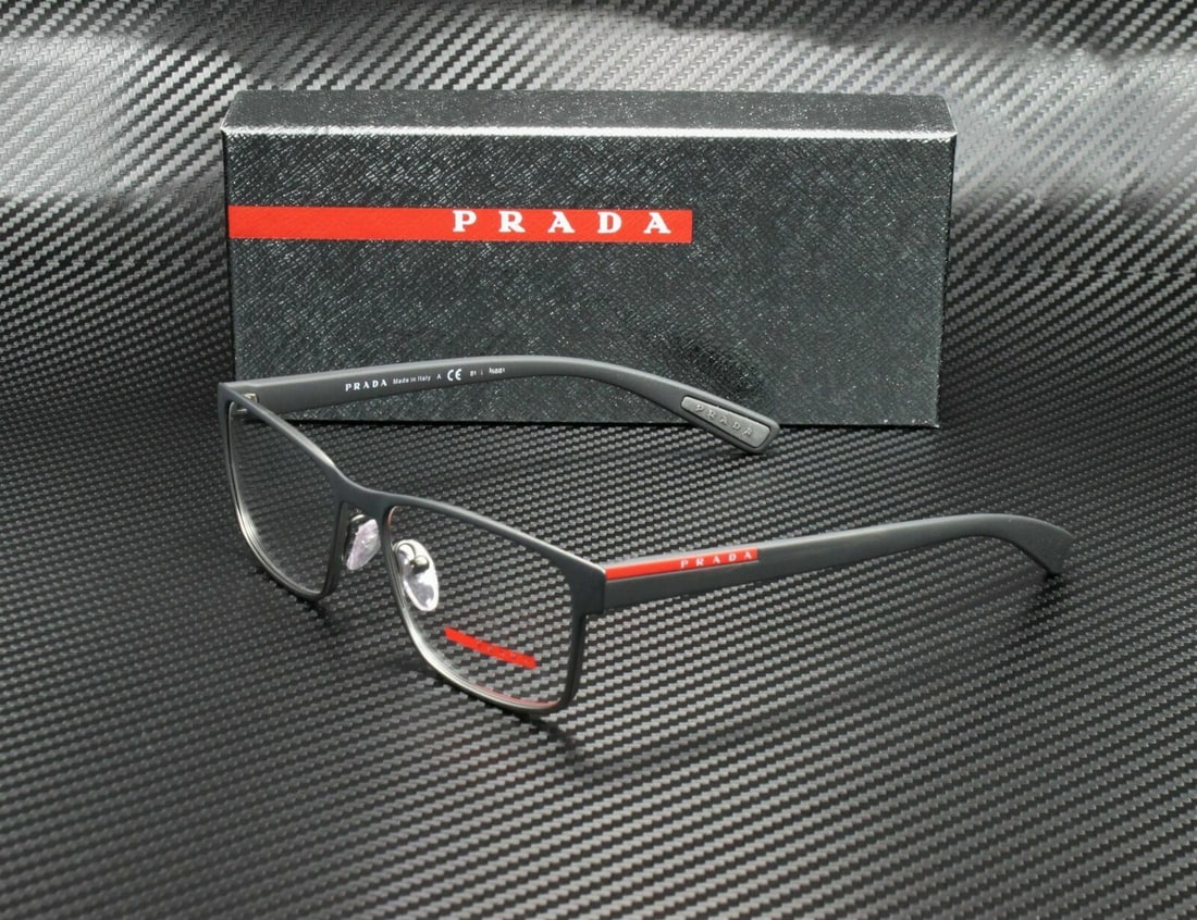 PRADA LINEA ROSSA PS 50GV U6U1O1 Grey Square Rectangle Mens 55 mm Eyeglasses: PRADA LINEA ROSSA PS 50GV U6U1O1 Grey Square Rectangle Mens 55 mm Eyeglasses Style: Rectangle Type: Eyeglasses Frame Color: Beige New The BIDHAUS Guarantee: All items in this auction are guaranteed to