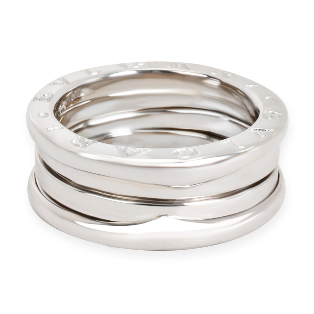 BVLGARI B.Zero1 Three Band Ring in 18K White Gold: BVLGARI B.Zero1 Three Band Ring in 18K White Gold With Original Box/Packaging: Yes Gender: Women"s Metal: White Gold Size: 6.25 Includes: Box Ring Size: 6.25 Color: White Base Metal: White Gold Collec