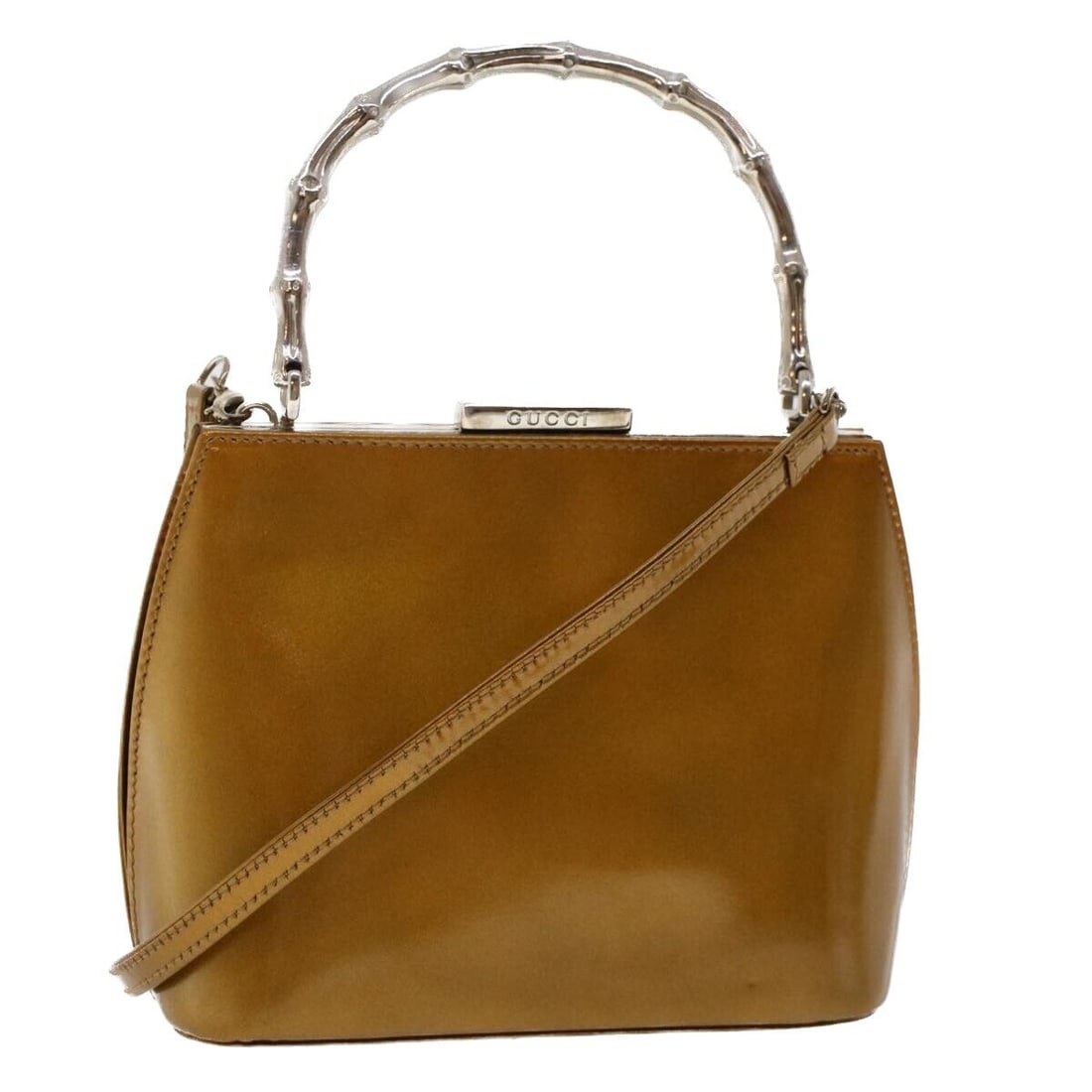 GUCCI Bamboo Shoulder Bag Enamel 2way Brown 005 2046 0322: GUCCI Bamboo Shoulder Bag Enamel 2way Brown 005 2046 0322 Style: Shoulder Bag Material: Enamel Exterior Color: Brown Bag Height: 5.3inch(Approx) / 13.5cm(Approx) Bag Depth: 2.2inch(Approx) / 5.5cm(App