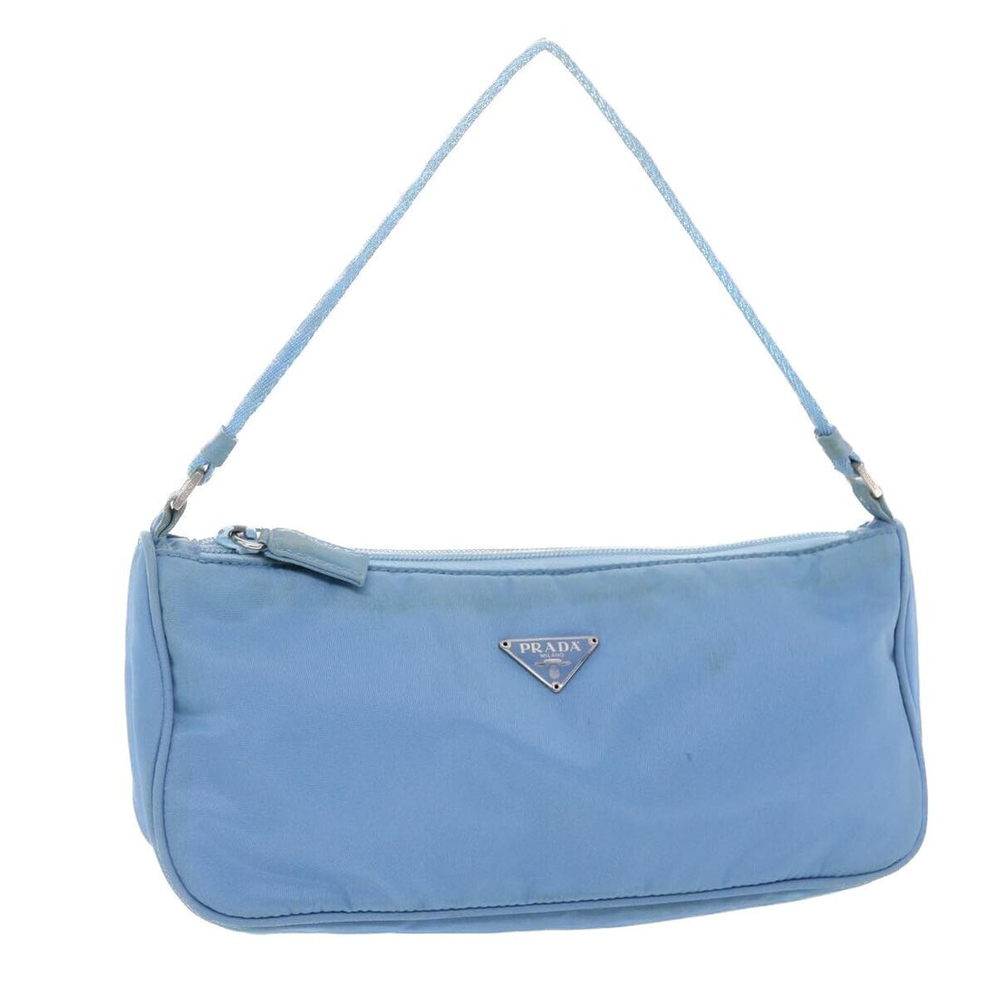 PRADA Accessory Pouch Nylon Light Blue: PRADA Accessory Pouch Nylon Light Blue Style: Accessory Pouch Material: Nylon Exterior Color: Light Blue Bag Height: 4.7inch(Approx) / 12cm(Approx) Bag Depth: 2.4inch(Approx) / 6cm(Approx) Bag Length: