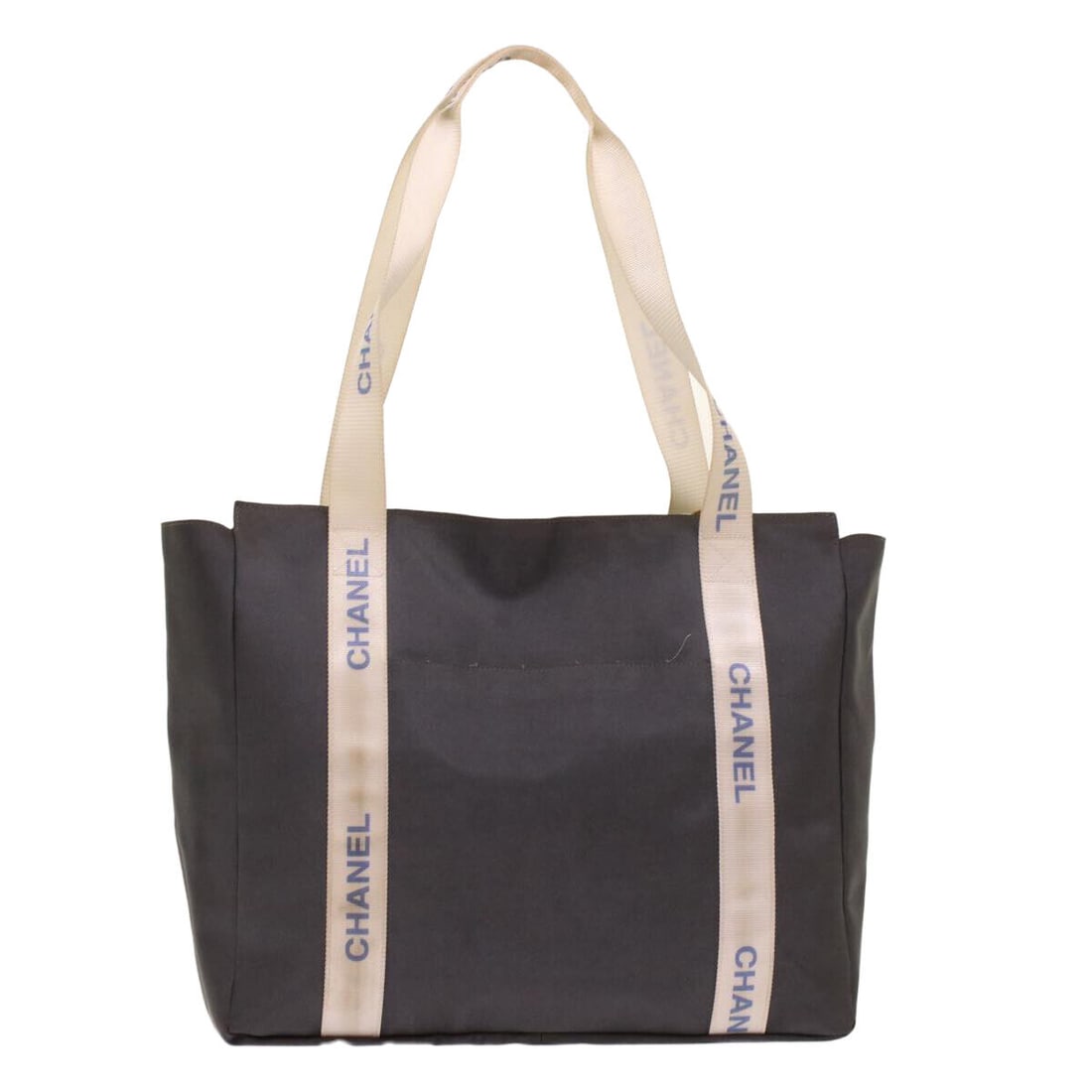 CHANEL Tote Bag Nylon Gray CC: CHANEL Tote Bag Nylon Gray CC Style: Tote Bag Material: Nylon Exterior Color: Gray Bag Height: 13.0inch(Approx) / 33cm(Approx) Bag Depth: 5.1inch(Approx) / 13cm(Approx) Bag Length: 15.4inch(Approx) / 