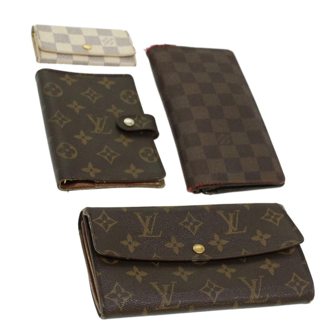 LOUIS VUITTON Monogram Damier Azur Key Case Wallet 4Set LV: LOUIS VUITTON Monogram Damier Azur Key Case Wallet 4Set LV Style: Wallet Material: Monogram Canvas Color: Monogram Type: Wallet Exterior Material: Monogram Canvas C: Heavily Used The BIDHAUS Guarantee