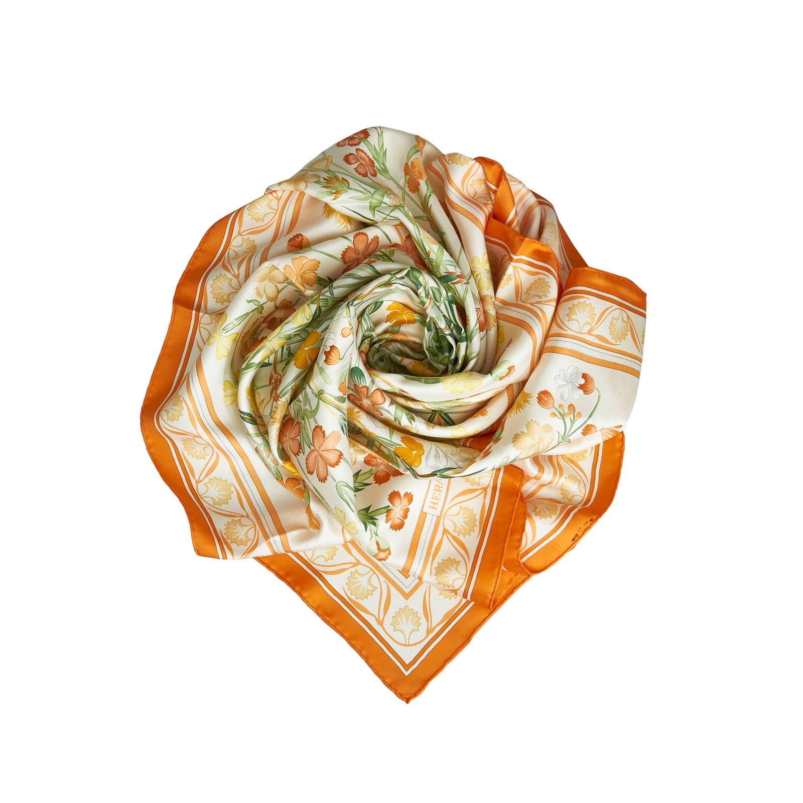 Hermes Oeillets Sauvages et Autres Caryolphillees Silk Scarf: Hermes Oeillets Sauvages et Autres Caryolphillees Silk Scarf This scarf features a print on 100% silk. Brand: Hermes Model: Oeillets Sauvages et Autres Caryolphillees Silk Scarf Origin: France Categor