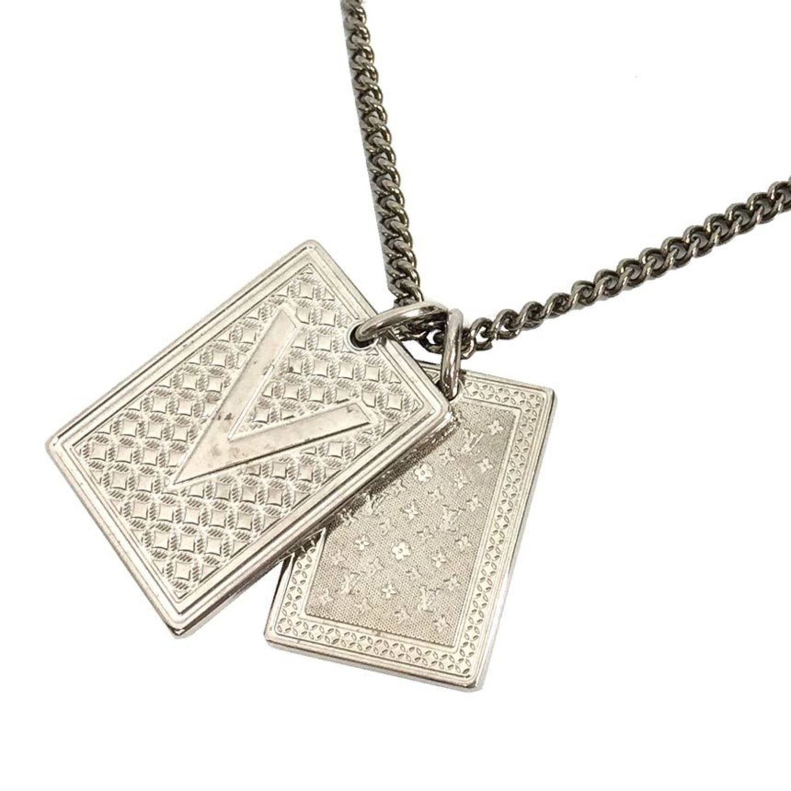 Louis Vuitton LOUIS VUITTON Collier Plakes Gambling Necklace M62678 Pendant Men's Silver x: Louis Vuitton LOUIS VUITTON Collier Plakes Gambling Necklace M62678 Pendant Men's Silver x Brand: Louis Vuitton Country of Origin: Italy Necklace Type: Necklace Pendant Type: Pendant Gender: Men Mater