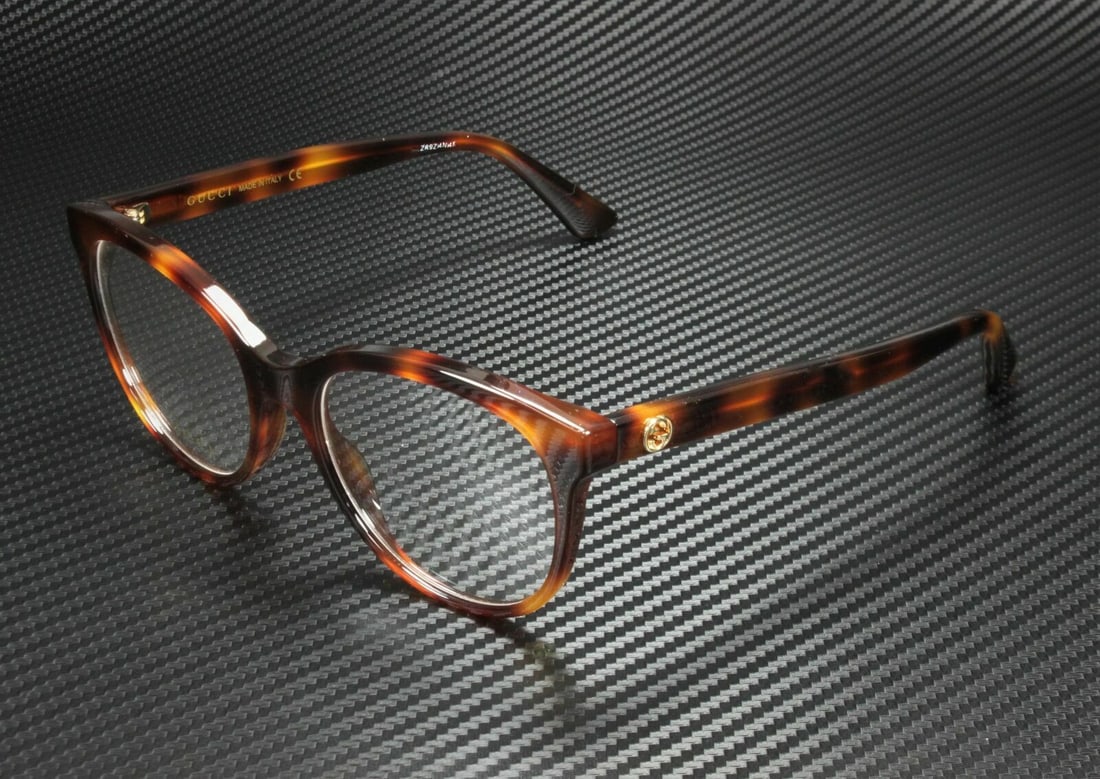 Gucci GG0329O 002 Round Oval Havana Womens Eyeglasses Frame 53 mm: Gucci GG0329O 002 Round Oval Havana Womens Eyeglasses Frame 53 mm Temple Length: 145 mm Lens Socket Width: 53 mm Type: Eyeglasses Bridge Width: 18 mm Frame Material: Metal Plastic Frame Color: HAVANA