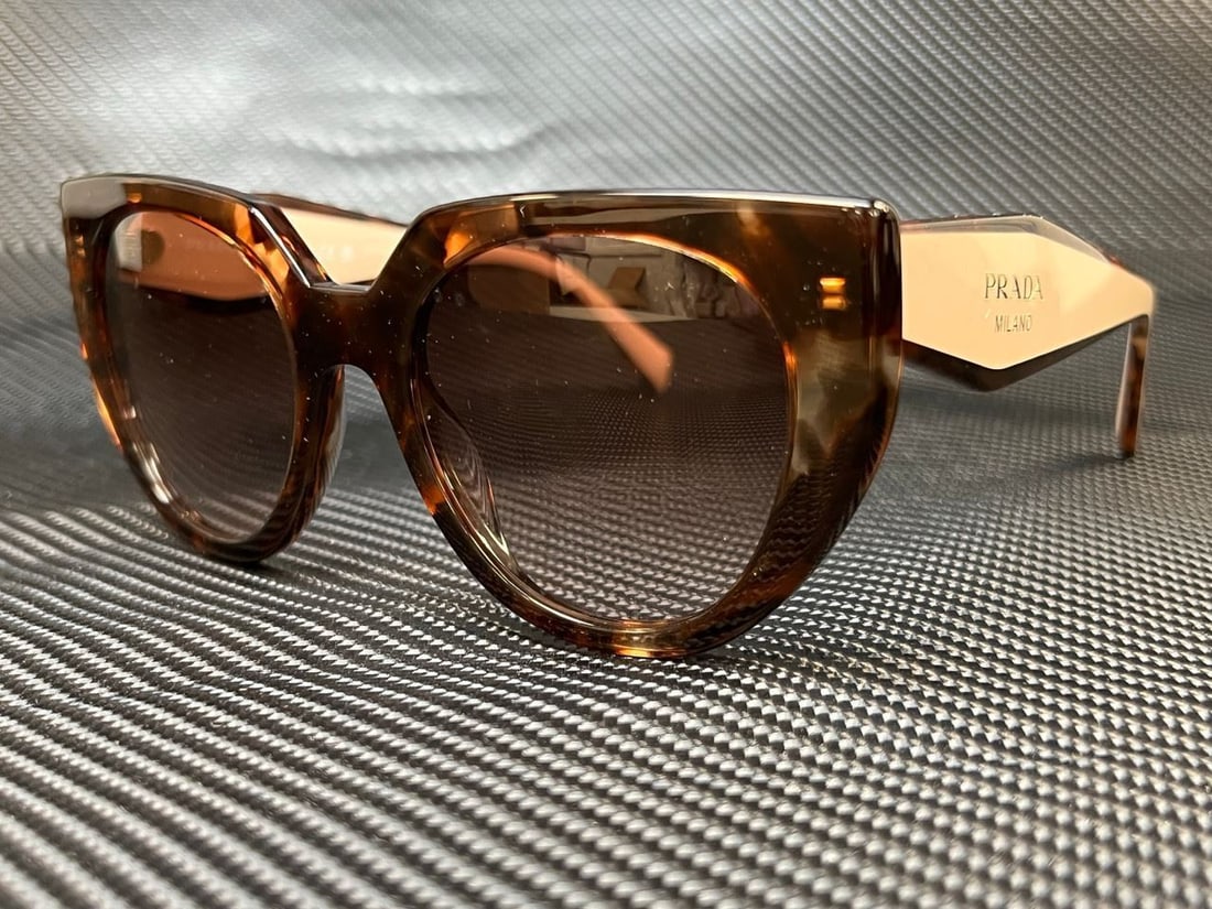 PRADA PR 14WSF 01R0A6 Tortoise Brown Grad Womens 53 mm Sunglasses: PRADA PR 14WSF 01R0A6 Tortoise Brown Grad Womens 53 mm Sunglasses Frame Color: Brown Type: Sunglasses New The BIDHAUS Guarantee: All items in this auction are guaranteed to be 100% authentic. At Your 