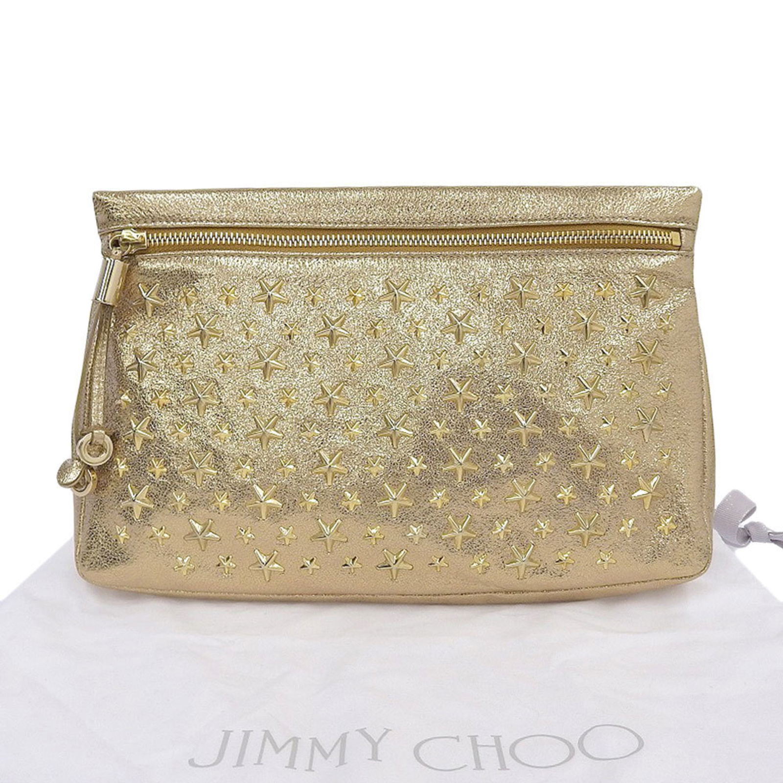 Jimmy Choo JIMMY CHOO Zena Star Studs Party Bag Clutch Leather Gold: Jimmy Choo JIMMY CHOO Zena Star Studs Party Bag Clutch Leather Gold Brand: Jimmy Choo Type: Clutch bag Material: Leather Leather: Color: Gold Gender: Women Size (HxWxD): 19cm x 29cm x 3.5cm / 7.48 x 1