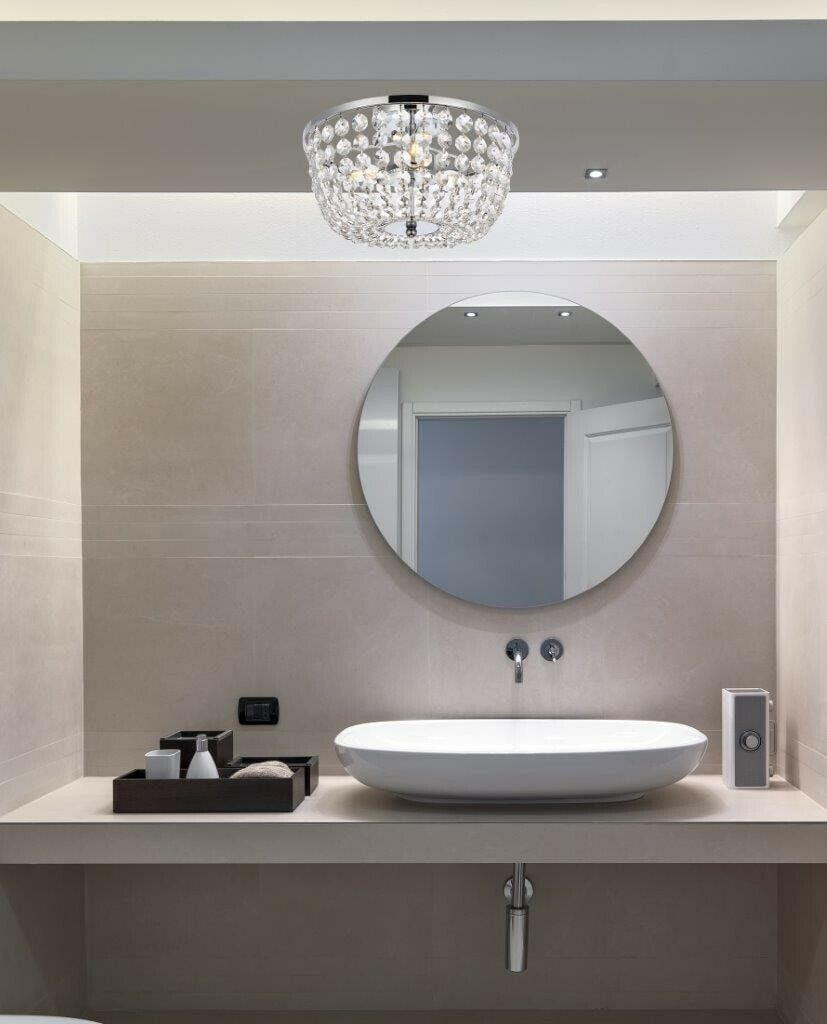 CHROME - CLEAR DINING ROOM BEDROOM HALLWAY CRYSTAL FLUSH MOUNT LIGHTING 3 LIGHT: CHROME - CLEAR DINING ROOM BEDROOM HALLWAY CRYSTAL FLUSH MOUNT LIGHTING 3 LIGHT Light Color: Clear Clear White Warm White White Safety Rating: ETL Dry Power Source: Hardwired Custom Bundle: No Ceiling