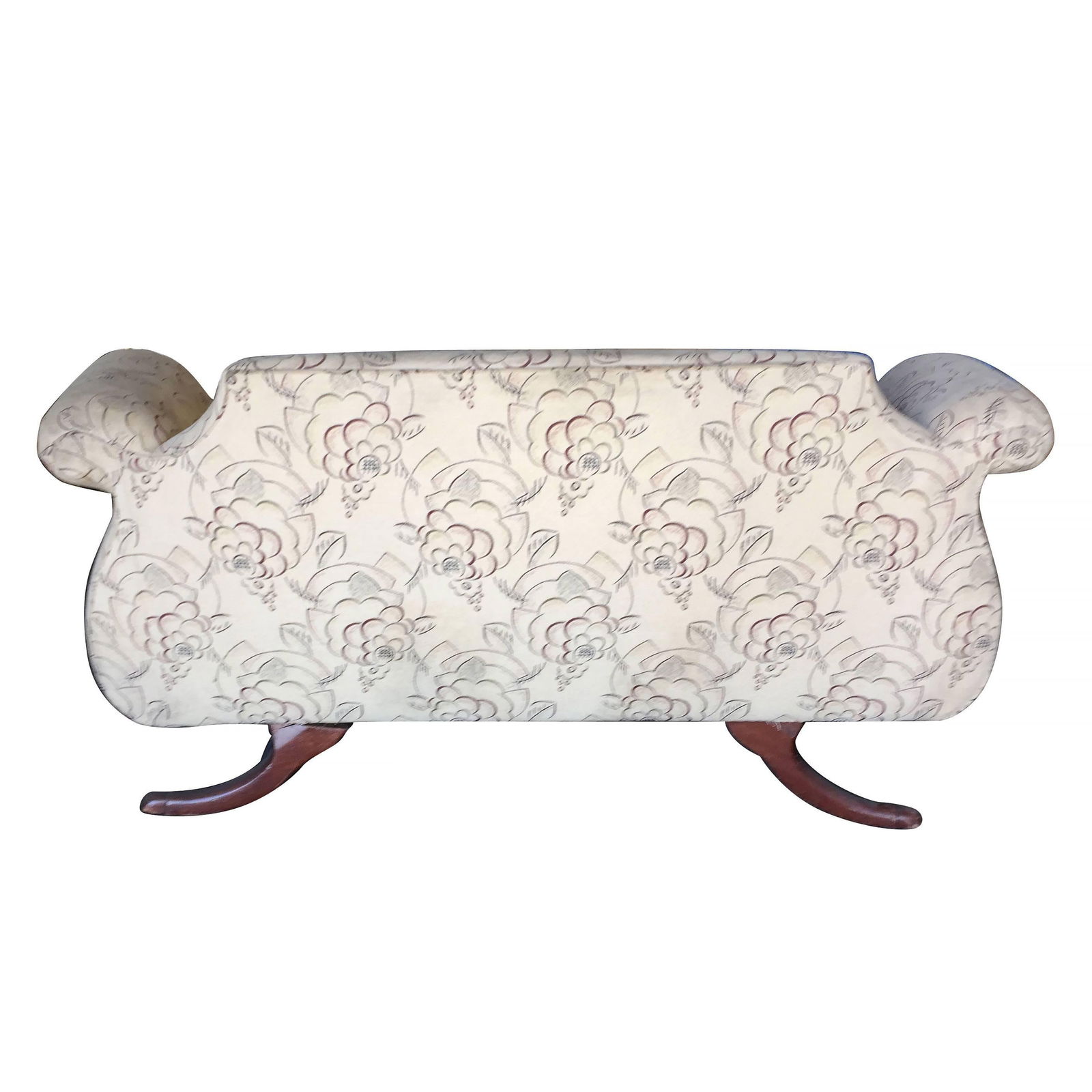 Duncan Phyfe Style Love Seat Settee with Scrolling Arms: Duncan Phyfe Style Love Seat Settee with Scrolling Arms Dimensions: Height: 35 in (88.9 cm)Width: 72 in (182.88 cm)Depth: 29 in (73.66 cm)Seat Height: 20 in (50.8 cm) Style: Empire (In the Style Of) M