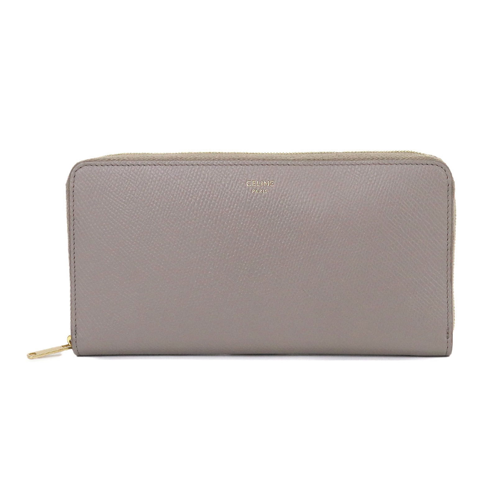 Celine Celine Large Zipped Wallet Round Zipper Long Leather Gray