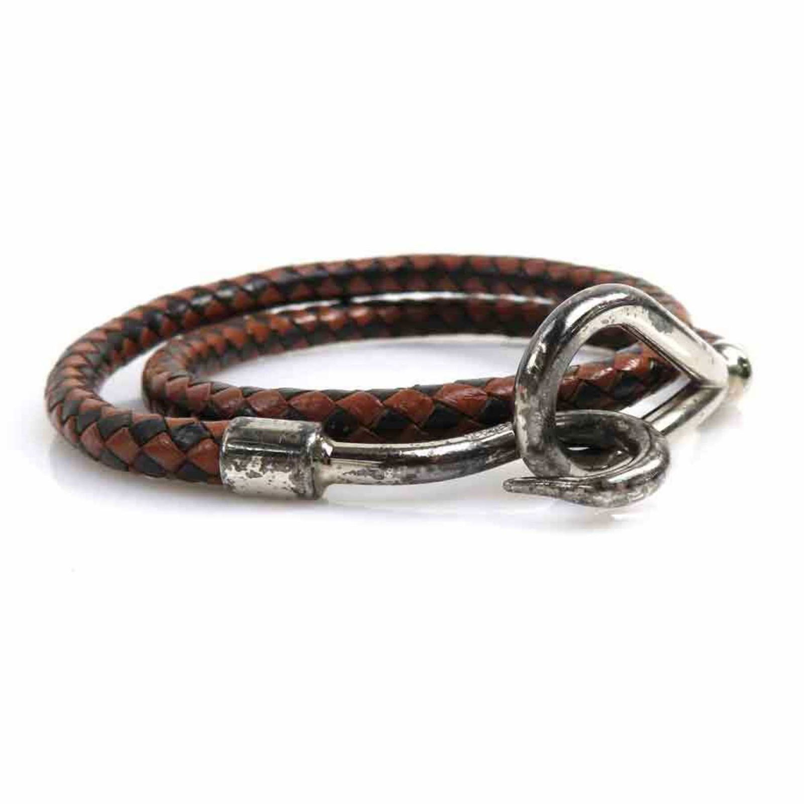 Hermes HERMES bracelet choker necklace jumbo leather/metal brown/black/silver unisex: Hermes HERMES bracelet choker necklace jumbo leather/metal brown/black/silver unisex Brand: Hermes Line: Jumbo Necklace Type: Choker Gender: Women Men Material: Leather Metal Color: Black Brown Silver