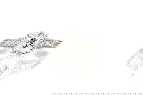 1.15 Carat Edwardian Engagement Ring: 1.15 Carat Edwardian Engagement Ring Antique Edwardian engagement ring finely crafted in platinum with an Old European cut diamond at the center weighing approximately 1.15 carat. Circa 1915 The BIDHA