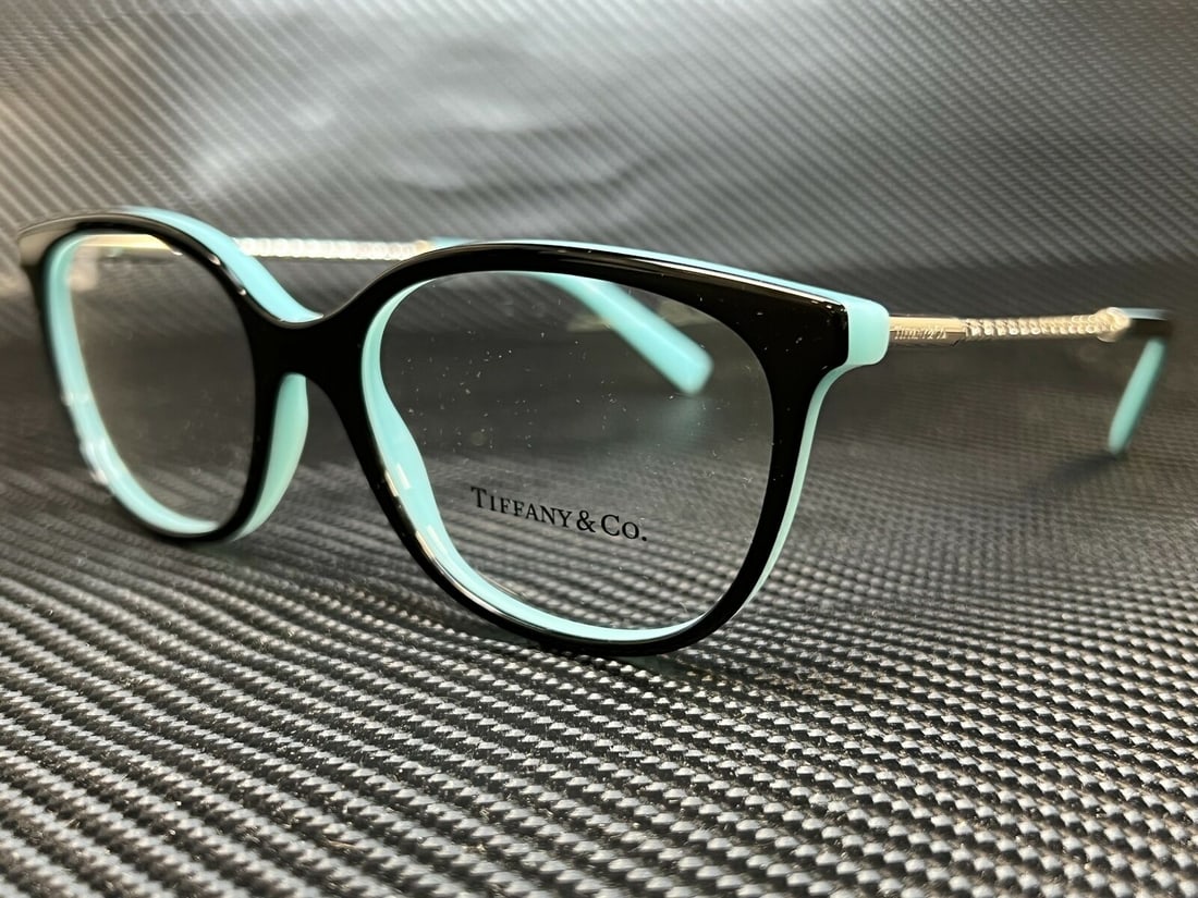 Tiffany TF2168 8055 Black Blue Women Square Demo Lens Eyeglasses Frame 54 mm: Tiffany TF2168 8055 Black Blue Women Square Demo Lens Eyeglasses Frame 54 mm Frame Color: Black Blue Type: Eyeglasses Lens Socket Width: 54 mm Bridge Width: 17 mm Temple Length: 140 mm New The BIDHAUS
