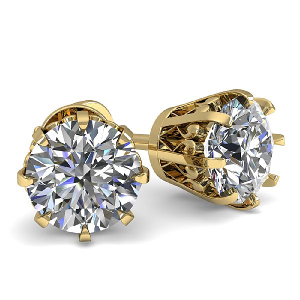 1.0 ctw VS/SI Diamond Stud Earrings Vintage 14k Yellow Gold: 1.0 ctw VS/SI Diamond Stud Earrings Vintage 14k Yellow Gold 1.0 ctw VS/SI Diamond Stud Earrings Vintage 14k Yellow Gold Designer Brand Luxury Jewelrymade in the USA Suggested Retail Price: $6300 .Item