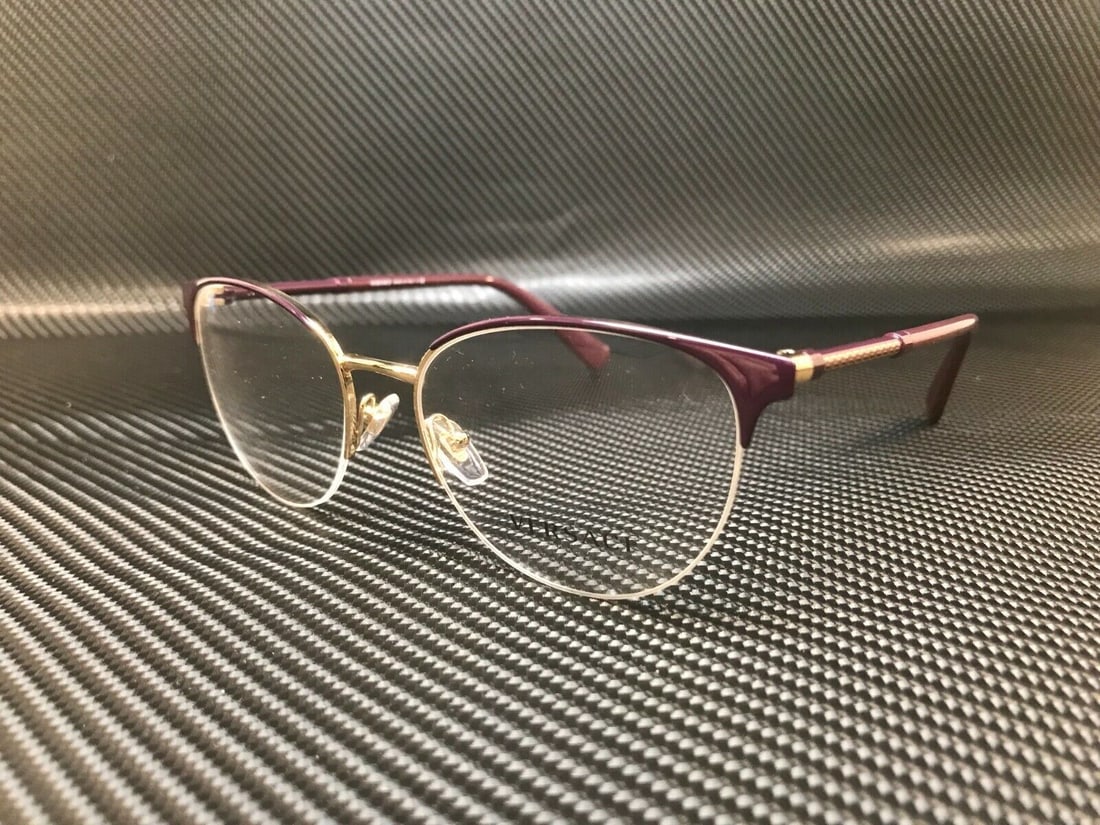 Versace VE1247 1418 Eggplant Gold Demo Lens Women Eyeglasses 52-17: Versace VE1247 1418 Eggplant Gold Demo Lens Women Eyeglasses 52-17 Frame Color: Eggplant Type: Eyeglasses Style: Oval Lens Socket Width: 52 mm Frame Material: Acetate Plastic Features: Full Rim Bridge