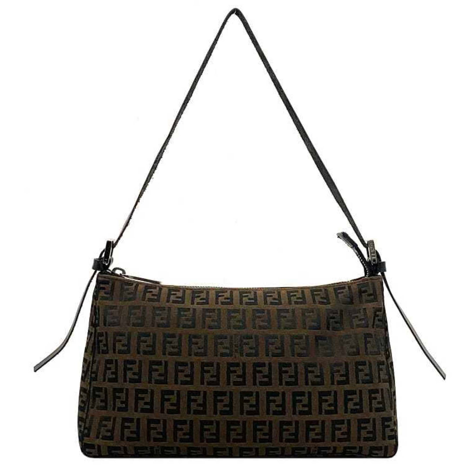 Fendi bag brown black zucchino handbag canvas leather FENDI FF: Fendi bag brown black zucchino handbag canvas leather FENDI FF Brand: Fendi Line: Zucchino Type: Handbag Shoulder bag Material: Canvas Leather Canvas: Leather: Color: Black Brown Gender: Women Size (H
