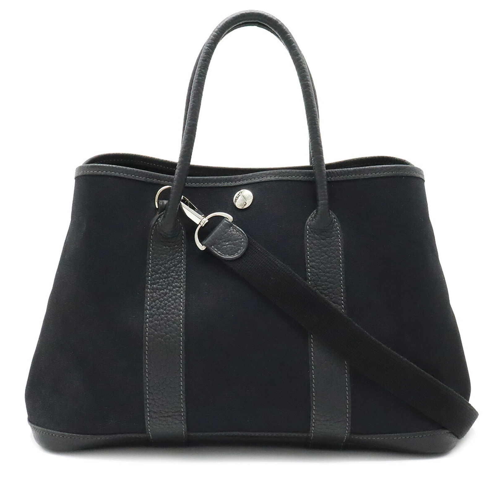 HERMES Garden TPM Tote Bag Handbag Shoulder Toile Officier Leather Black #I stamp: HERMES Garden TPM Tote Bag Handbag Shoulder Toile Officier Leather Black #I stamp Brand: Hermes Line: Garden Type: Handbag Shoulder bag Tote bag Material: Toile officier Leather Toile officier: Leathe