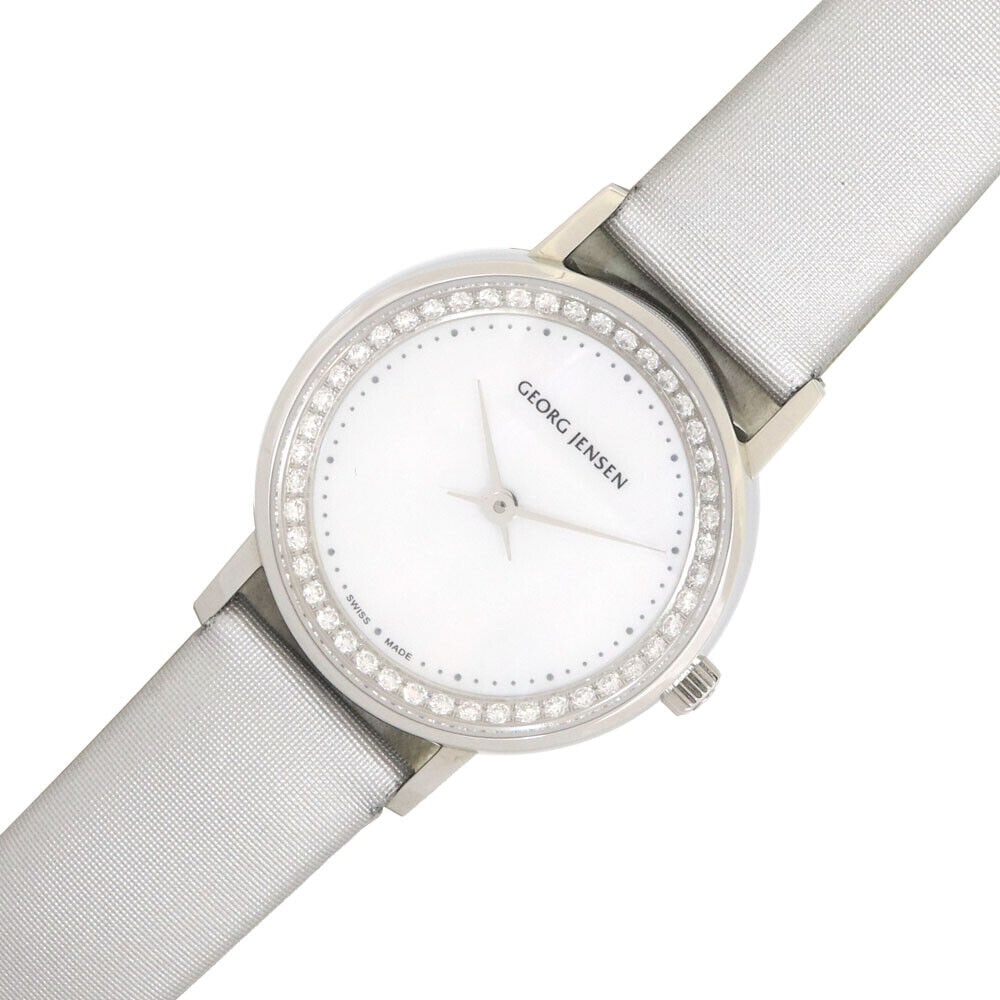 Georg Jensen KOPPEL WATCH 424 White Shell Dial Ladies Watch Pre-Owned: Georg Jensen KOPPEL WATCH 424 White Shell Dial Ladies Watch Pre-Owned Type: wristwatch brand george jensen Product namekoppel watch colorDial: White shell Case: Silver Belt: Silver materialCase: Stain
