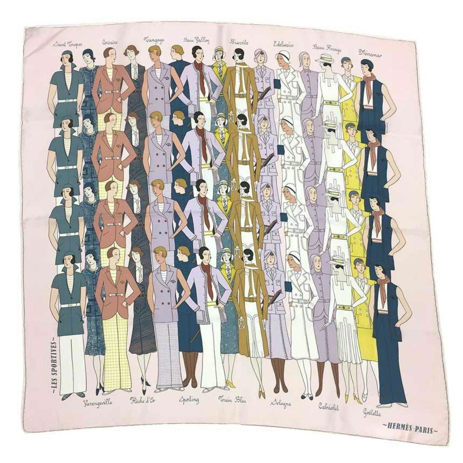 HERMES Hermes Carre 70 LES SPORTI VES Sports Look ROSE PALE/BLEU/VIOLINE Scarf Muffler: HERMES Hermes Carre 70 LES SPORTI VES Sports Look ROSE PALE/BLEU/VIOLINE Scarf Muffler Brand: Hermes Country of Origin: France Type: Scarf Gender: Women Color: Multi-color Pink Material: Silk100% Silk
