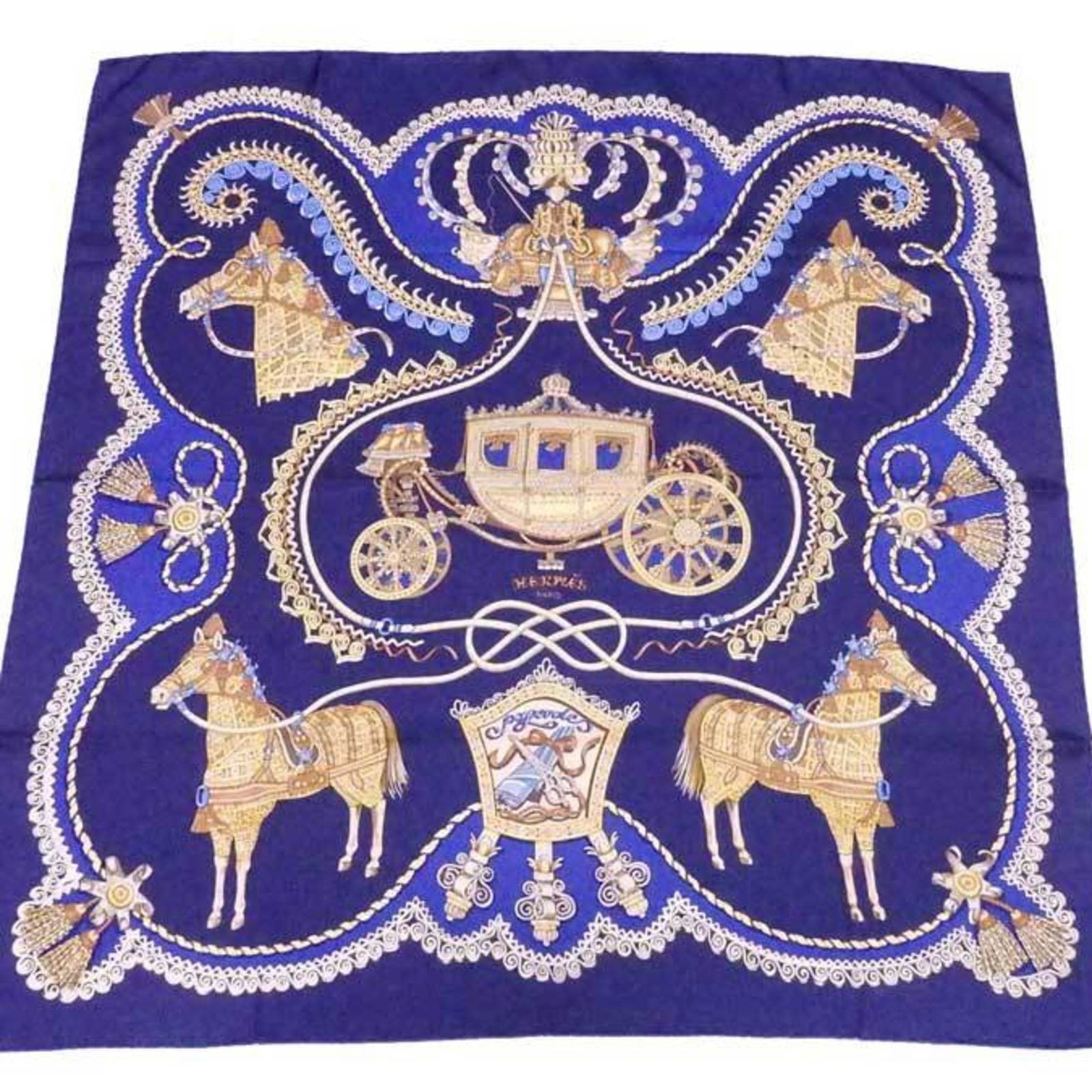 Hermes HERMES Scarf Carre 90 Paperoles Silk Navy Blue/Multicolor Women's: Hermes HERMES Scarf Carre 90 Paperoles Silk Navy Blue/Multicolor Women's Brand: Hermes Country of Origin: France Type: Scarf Gender: Women Color: Blue Multi-color Navy Material: Silk Silk: Size (LxW):