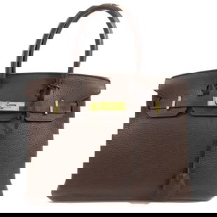 Hermes Birkin 30 Dark Brown Handbag Taurillon Ladies HERMES: Hermes Birkin 30 Dark Brown Handbag Taurillon Ladies HERMES Brand: Hermes Line: Birkin Type: Handbag Material: Taurillon clemence leather Taurillon clemence leather: Color: Dark brown Closure: Turn lo