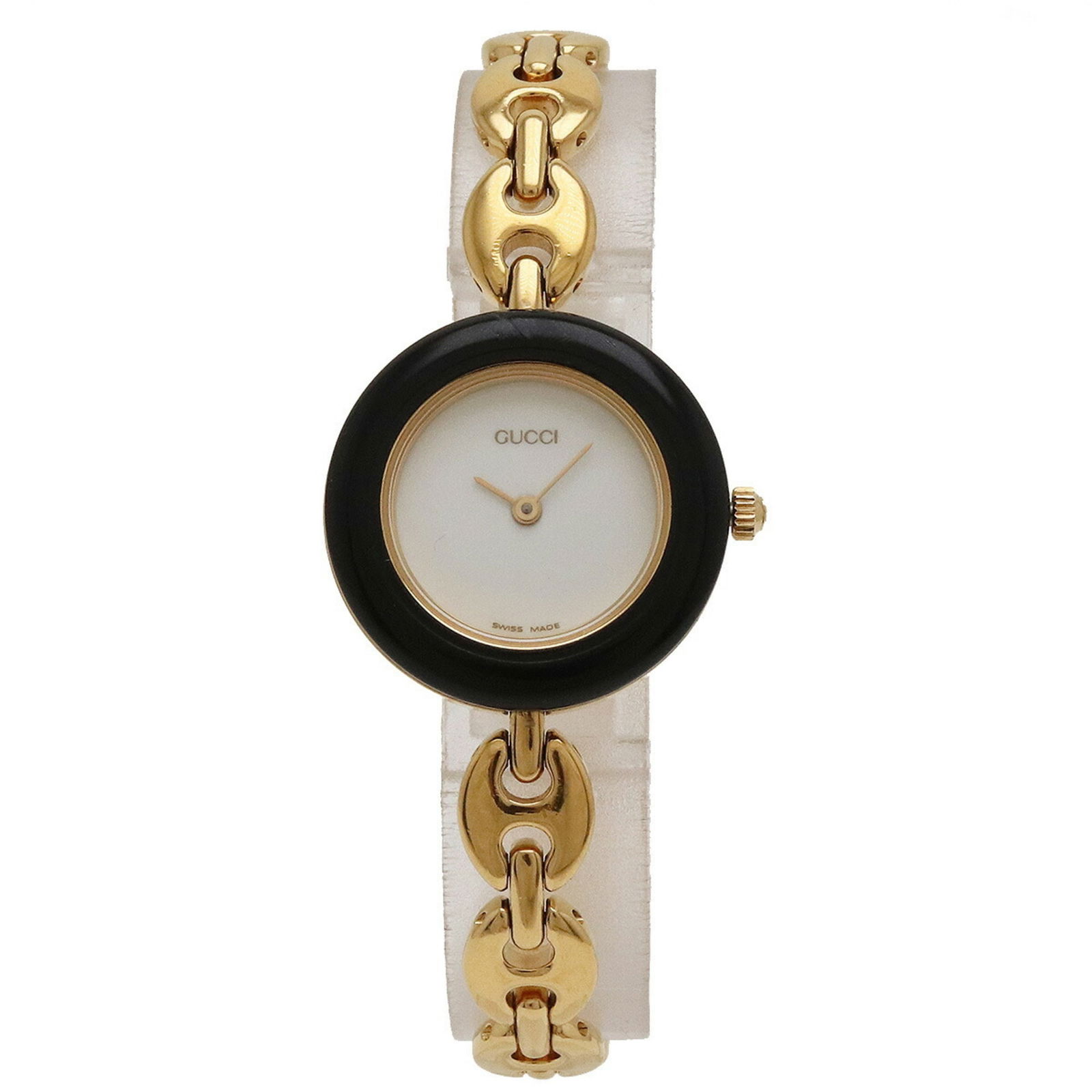 GUCCI Gucci Change Bezel White Dial GP Ladies Quartz Watch 11/12.2: GUCCI Gucci Change Bezel White Dial GP Ladies Quartz Watch 11/12.2 Brand: Gucci Model: 11/12.2 Type: Wristwatch Gender: Women Material (Case): Gold plated Material (Band): Gold plated Color (Dial): Wh