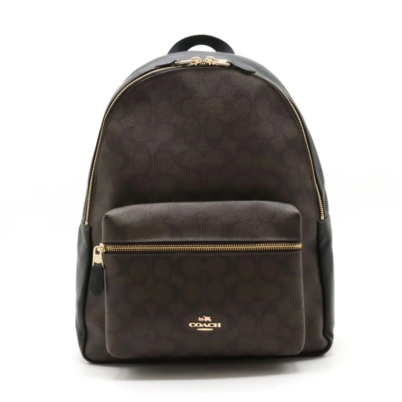 COACH coach Charlie signature backpack rucksack PVC leather dark brown tea black F58314: COACH coach Charlie signature backpack rucksack PVC leather dark brown tea black F58314 Brand: Coach Line: Signature Type: Backpack Material: PVC Leather PVC: Leather: Color: Black Dark brown Gender: 