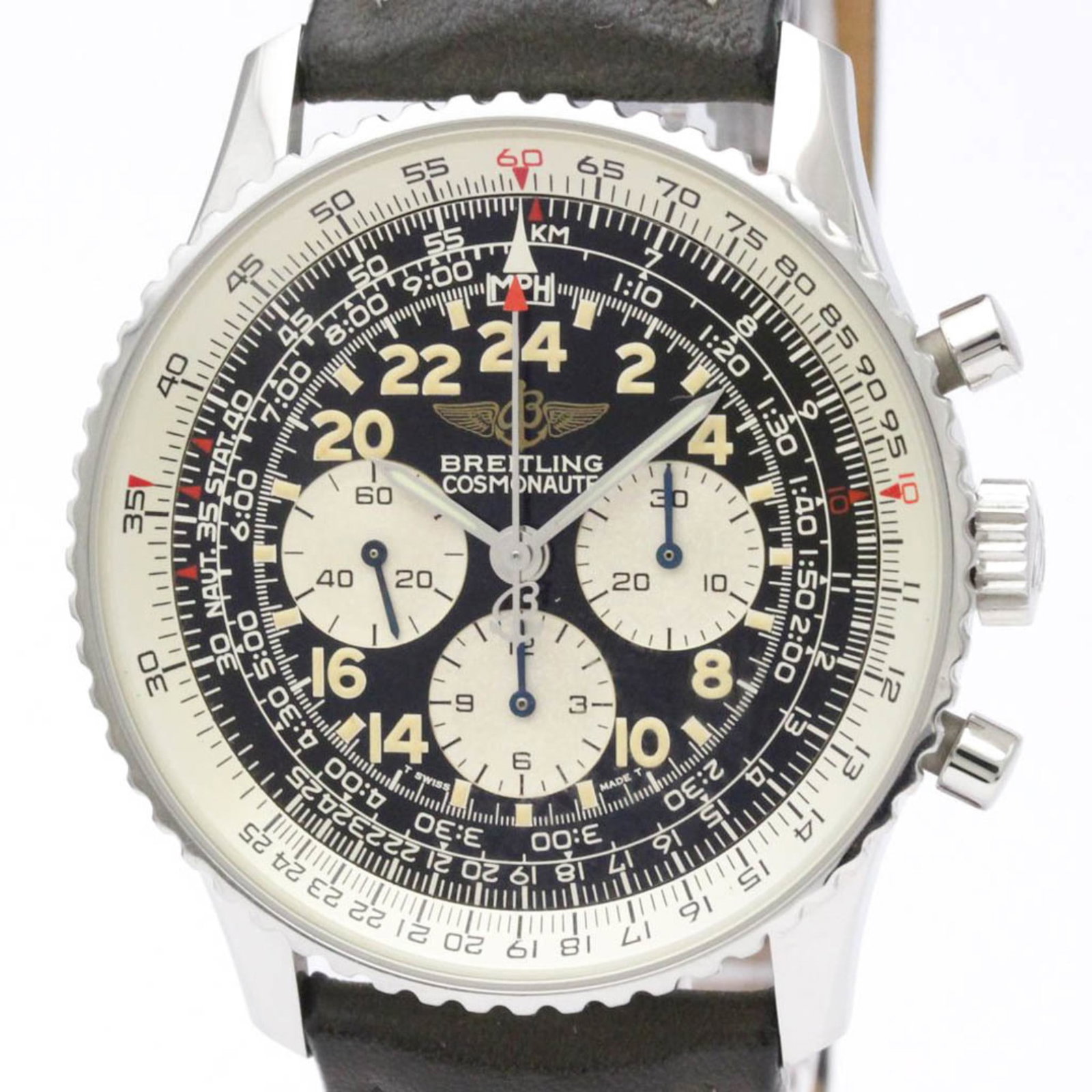 Polished BREITLING Navitimer Cosmonaute Hand-Winding Mens Watch A12022 BF557373: Polished BREITLING Navitimer Cosmonaute Hand-Winding Mens Watch A12022 BF557373 Brand: Breitling Line: Navitimer Model: A12022 Style: Sport Gender: Men Material (Case): Stainless steel Material (Band)