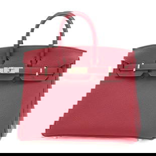 Hermes Birkin 25 Togo handbag ruby silver metal fittings U stamp: Hermes Birkin 25 Togo handbag ruby silver metal fittings U stamp Brand: Hermes Type: Handbag Material: Togo leather Togo leather: Color: Ruby Hardware Color: Gold Gender: Women Size (HxWxD): 18cm x 25