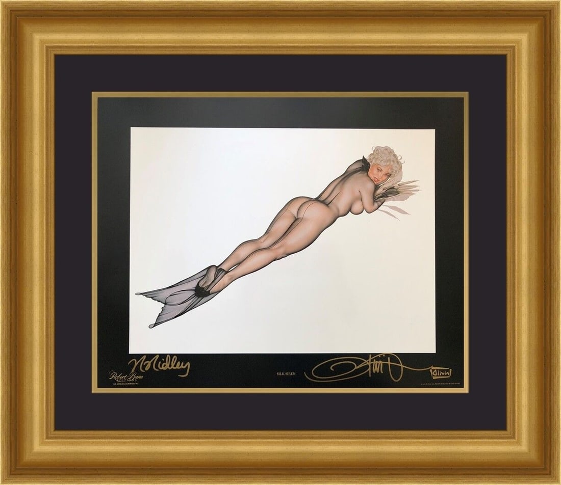 Olivia De Berardinis Rhonda Ridley Silk Siren Signed by Both Custom Framed: Olivia De Berardinis Rhonda Ridley Silk Siren Signed by Both Custom Framed Artist: Olivia De Berardinis Unit Of Sale: Single Piece Signed By: Olivia De Berardinis and Rhonda Ripley Size: Medium (up to