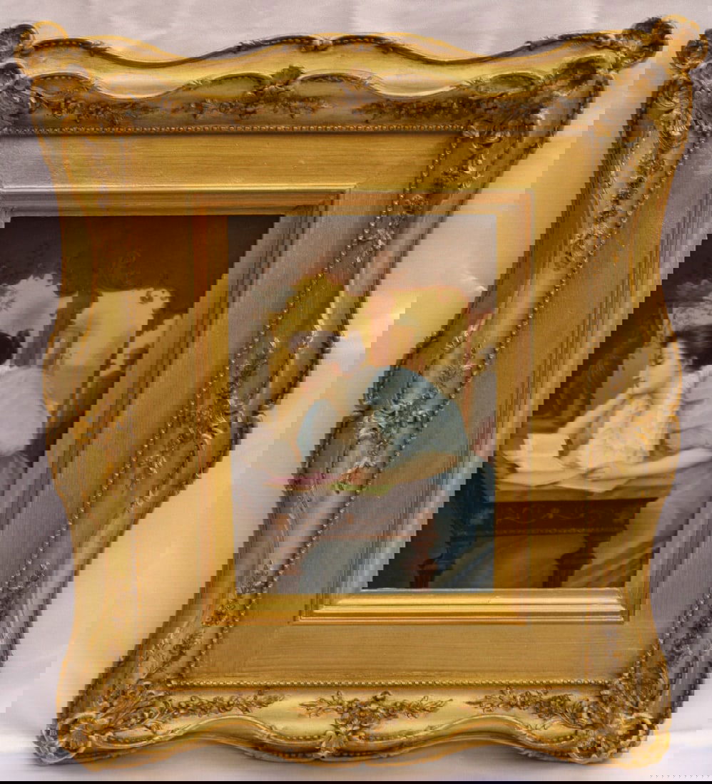 19c GERMAN KPM HAND PAINTING ON PORCELAIN SIGNED WAGNER: 19c GERMAN KPM HAND PAINTING ON PORCELAIN SIGNED WAGNER German: 1850-1900 Type: KPM Style: Art Nouveau Color: Blue Original/Reproduction: Antique Original This is a rare 19th century German KPM painti