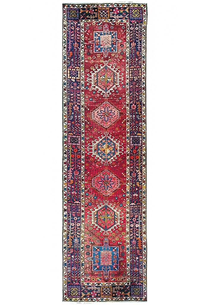 3 x 10 Persian Tribal Runner Karaja Heriz Wool Hand made: 3 x 10 Persian Tribal Runner Karaja Heriz Wool Hand made Free continental US Shipping Size in Feet: Width: 3.3 x Length: 10.6 Size in Inches: Width: 39 in x Length: 126 in Rug Type: Area Rug Colors: V