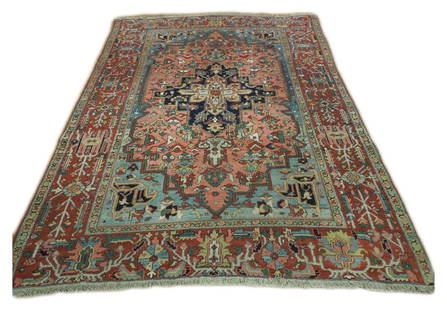 8 x 11 Multi-Color Semi-Antique Persian Heriz Serapi 1900's Rug: 8 x 11 Multi-Color Semi-Antique Persian Heriz Serapi 1900's Rug Free continental US Shipping Size in Feet: Width: 8.2 x Length: 11 Size in Inches: Width: 98 in x Length: 132 in Rug Type: Area Rug Colo