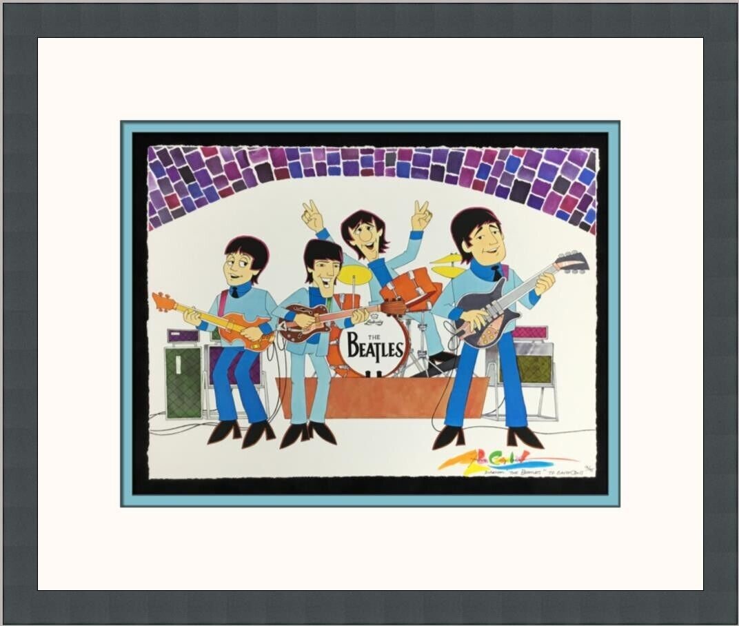 Ron Campbell TV Beatles at Cavern L/ED Signed and Numbered Giclee Print Framed: Ron Campbell TV Beatles at Cavern L/ED Signed and Numbered Giclee Print Framed Animation Studio: Beatles Character: Beatles Signed By: Ron Campbell Autograph Format: Hard Signed Tradition: Western Ani