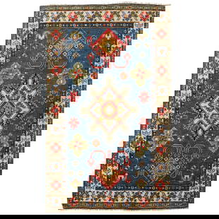 3 x 5 Beautiful Handmade Blue Kazak Rug- Natural Wool: 3 x 5 Beautiful Handmade Blue Kazak Rug- Natural Wool Free continental US Shipping Size in Feet: Width: 3 x Length: 5 Size in Inches: Width: 39 in x Length: 62 in Colors: Blue Weave: Hand-knotted Pile