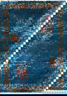 9 x 12 ART DECO Chinese rug 1940s BLUE: 9 x 12 ART DECO Chinese rug 1940s BLUE Free continental US Shipping Size in Feet: Width: 8.11 x Length: 11.9 Size in Inches: Width: 107 in x Length: 141 in Rug Type: Area Rug Colors: Blue Gold Rose We