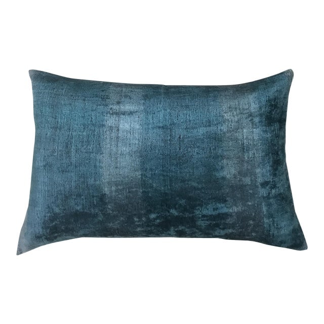 Silk Uzbek Ikat Velvet Hand Made Pillow Cushion 16x24: Silk Uzbek Ikat Velvet Hand Made Pillow Cushion 16x24 Silk Uzbek Ikat Velvet Hand Made Pillow Cushion with natural linen backing and hidden zipper. 10/90 down feather insert is included. Dimensions: 2