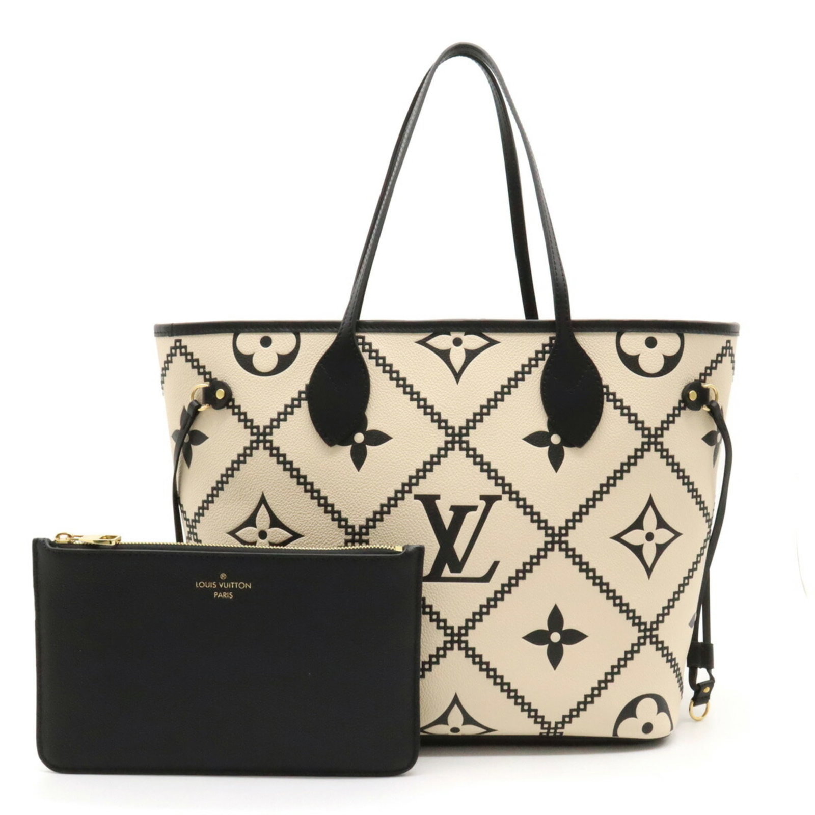 LOUIS VUITTON Monogram Empreinte Neverfull MM Tote Bag Shoulder Leather Creme M46039: LOUIS VUITTON Monogram Empreinte Neverfull MM Tote Bag Shoulder Leather Creme M46039 Brand: Louis Vuitton Line: Monogram Empreinte Model: M46039 Type: Shoulder bag Tote bag Material: Monogram Empreint