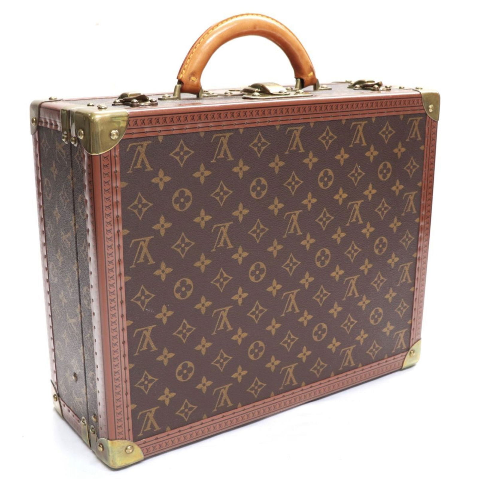 Louis Vuitton Cotoville 40 Monogram Trunk Hard Case Attache Bag Brown Gold Hardware LOUIS VUITTON: Louis Vuitton Cotoville 40 Monogram Trunk Hard Case Attache Bag Brown Gold Hardware LOUIS VUITTON Brand: Louis Vuitton Line: Monogram Type: Attache case Material: Monogram Leather Monogram: Leather: C