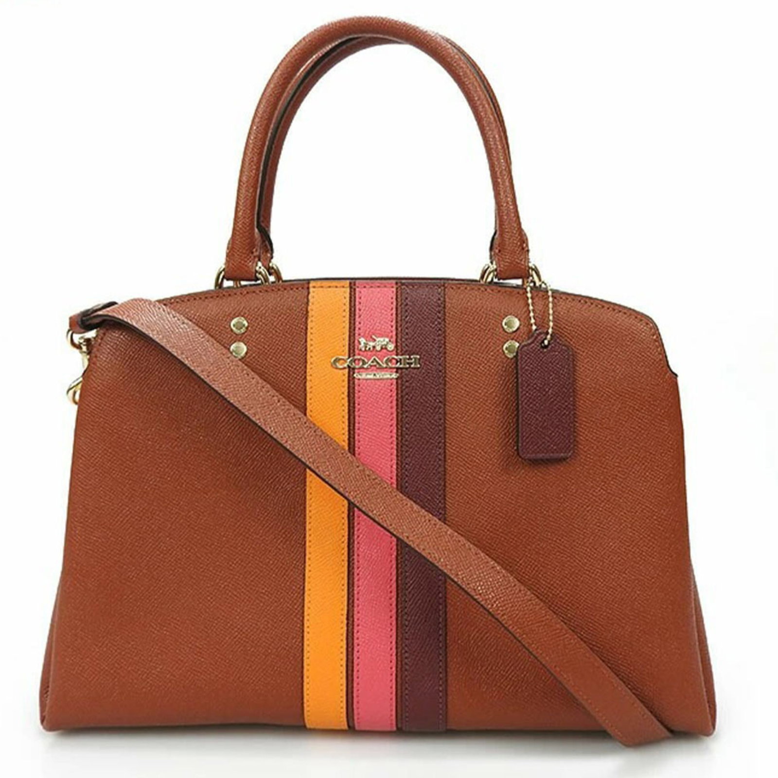 Coach 2WAY handbag shoulder bag carryall 1945 ladies brand orange brown multicolor gold hardware: Coach 2WAY handbag shoulder bag carryall 1945 ladies brand orange brown multicolor gold hardware COACH Hand Bag leather Brand: Coach Model: 1945 Type: Handbag Shoulder bag Material: Leather Leather: C