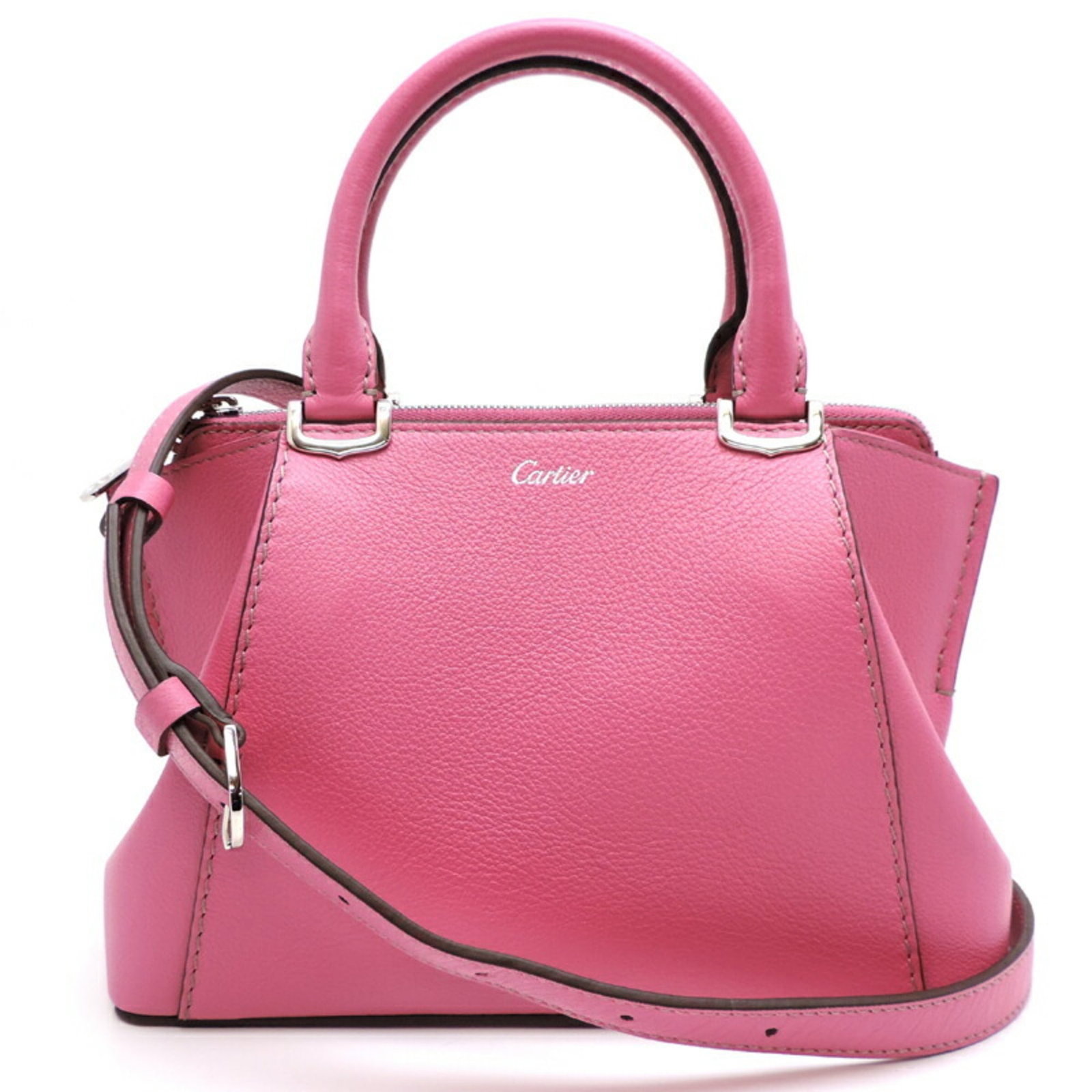 Cartier 2Way C de Shoulder Bag Ladies Handbag Calf Pink: Cartier 2Way C de Shoulder Bag Ladies Handbag Calf Pink Brand: Cartier Type: Handbag Shoulder bag Color: Pink Gender: Women Size (HxWxD): 15cm x 23cm x 9cm / 5.9 x 9.05 x 3.54 Handle Length: 23cm / 9.