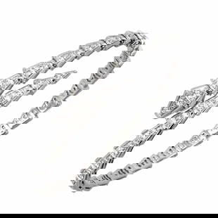 Bulgari BVLGARI Serpenti Viper Full Pave Diamond Bracelet M K18 WG White Gold 750 Bangle: Bulgari BVLGARI Serpenti Viper Full Pave Diamond Bracelet M K18 WG White Gold 750 Bangle Brand: Bvlgari Type: Charm bracelet Gender: Women Material: White gold (18K) Color: White gold Stone: Diamond S