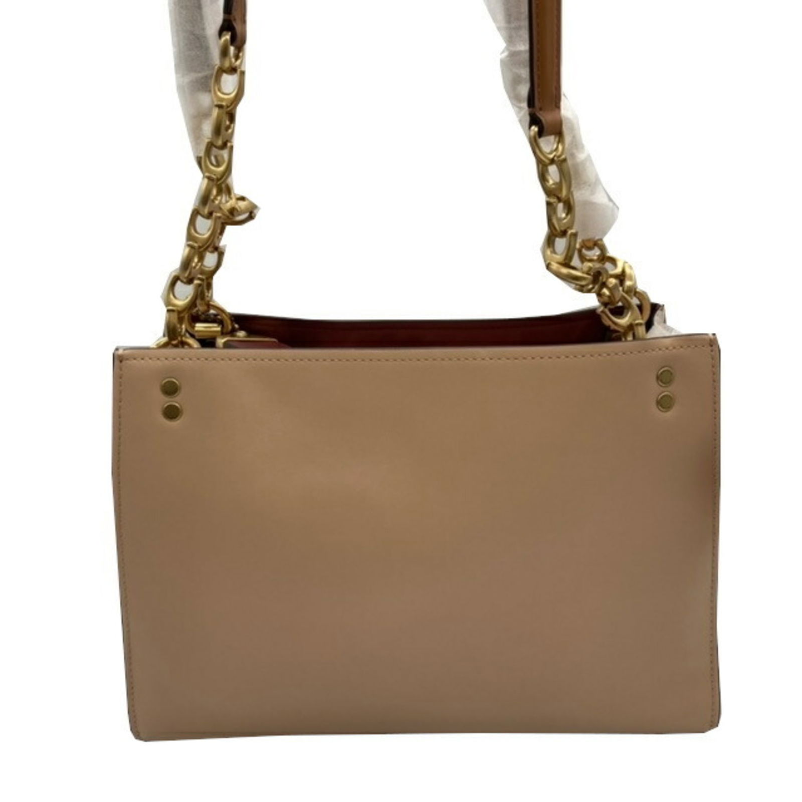 COACH coach shoulder bag chain leather beige 27054 gold hardware ladies: COACH coach shoulder bag chain leather beige 27054 gold hardware ladies Brand: Coach Model: 27054 Type: Shoulder bag Material: Leather Leather: Color: Beige Hardware Color: Gold Gender: Women Size (Hx
