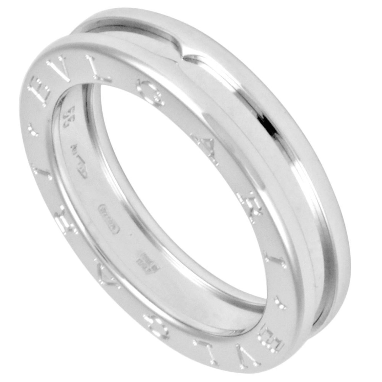 Bvlgari BVLGARI B zero one ring 1 band #55 K18WG: Bvlgari BVLGARI B zero one ring 1 band #55 K18WG Brand: Bvlgari Line: B.zero1 Type: Band ring Gender: Unisex Material: White gold (18K) US Size: 7 Width: 4.9mm / 0.19 Condition: Used (very good) Overa