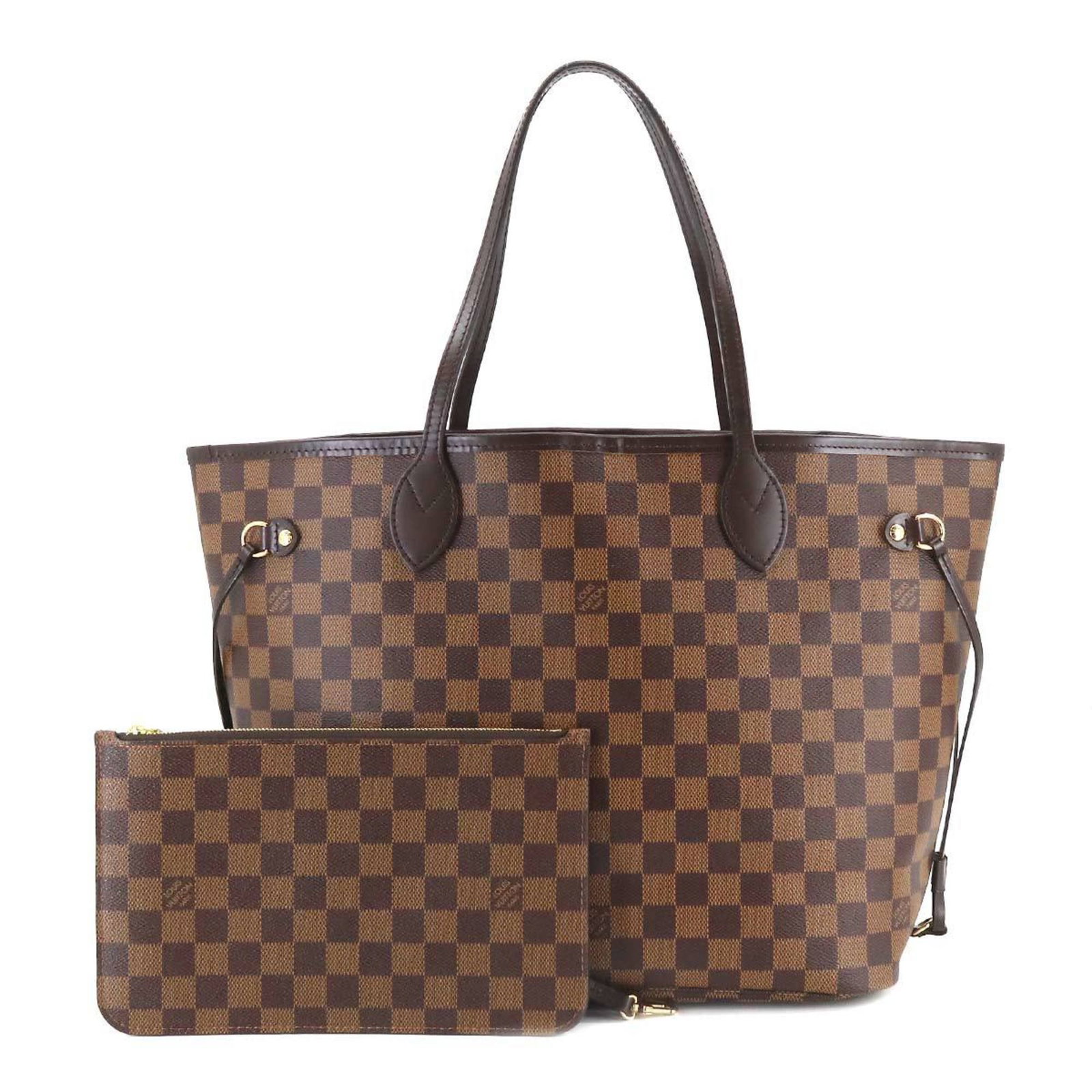 Louis Vuitton LOUIS VUITTON Damier Neverfull MM tote bag Ebene series N41358 brown gold metal: Louis Vuitton LOUIS VUITTON Damier Neverfull MM tote bag Ebene series N41358 brown gold metal fittings Brand: Louis Vuitton Line: Damier Model: Neverfull MM Type: Pouch Tote bag Material: PVC PVC: Col