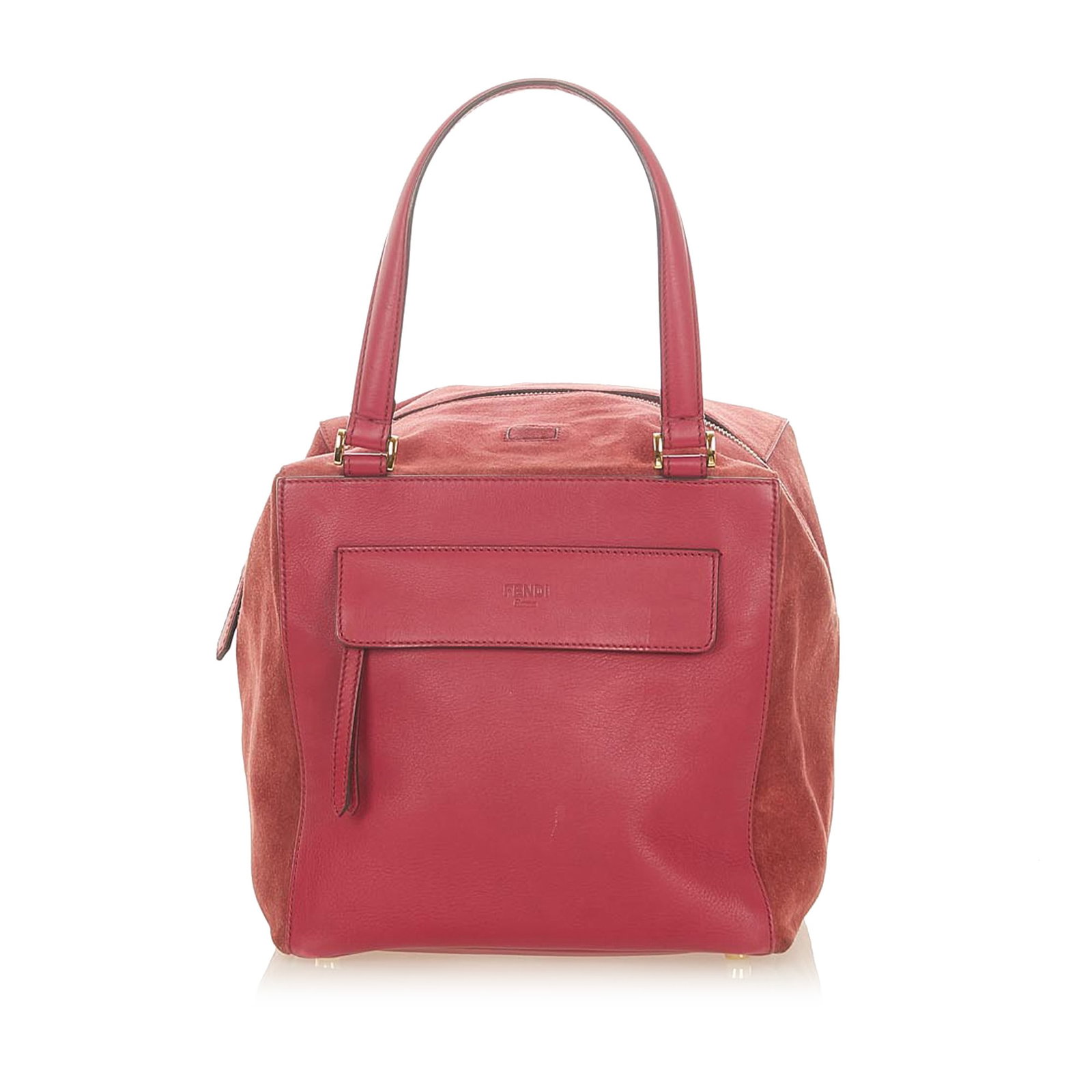Fendi Boxy Leather Shoulder Bag: Fendi Boxy Leather Shoulder Bag This shoulder bag features a leather body a front exterior zip pocket suede panels flat leather shoulder straps a top zip closure and an interior slip pocket. Brand: Fe