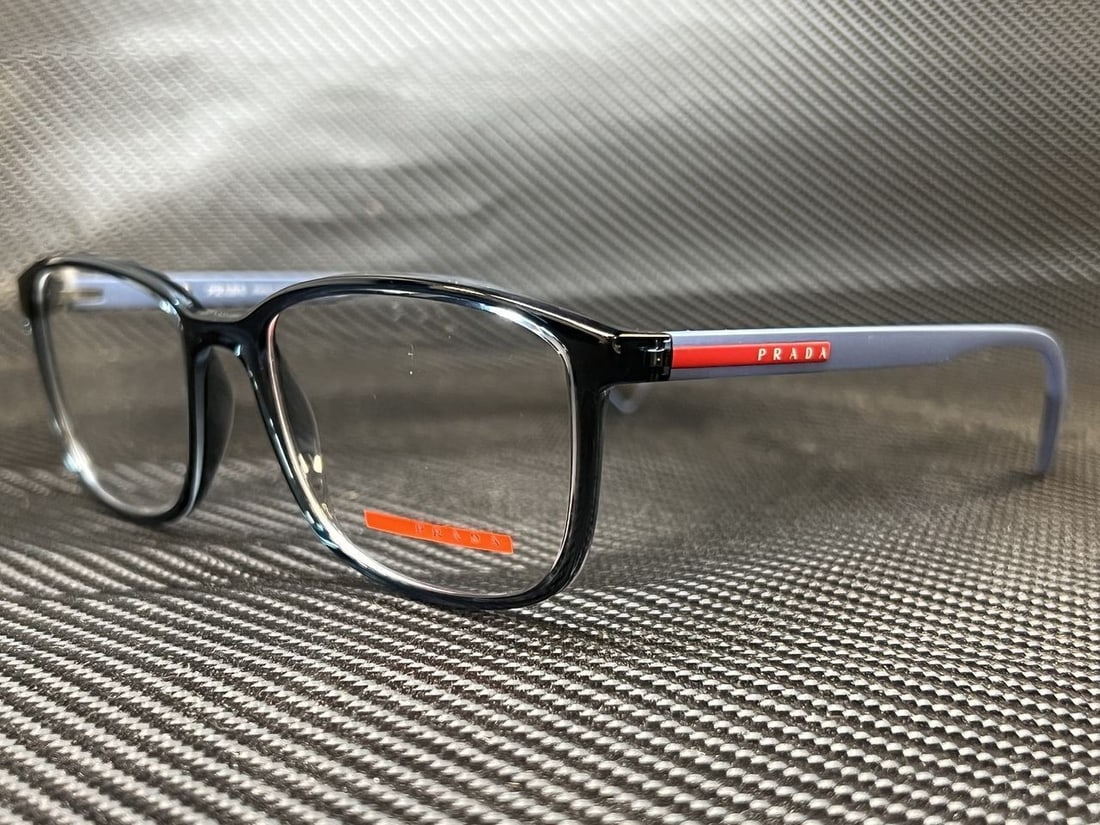 PRADA LINEA ROSSA PS 04I CZH1O1 Transparent Azure Demo Lens Men Eyeglasses 55mm: PRADA LINEA ROSSA PS 04I CZH1O1 Transparent Azure Demo Lens Men Eyeglasses 55mm Frame Color: Beige Type: Eyeglasses New The BIDHAUS Guarantee: All items in this auction are guaranteed to be 100% authe