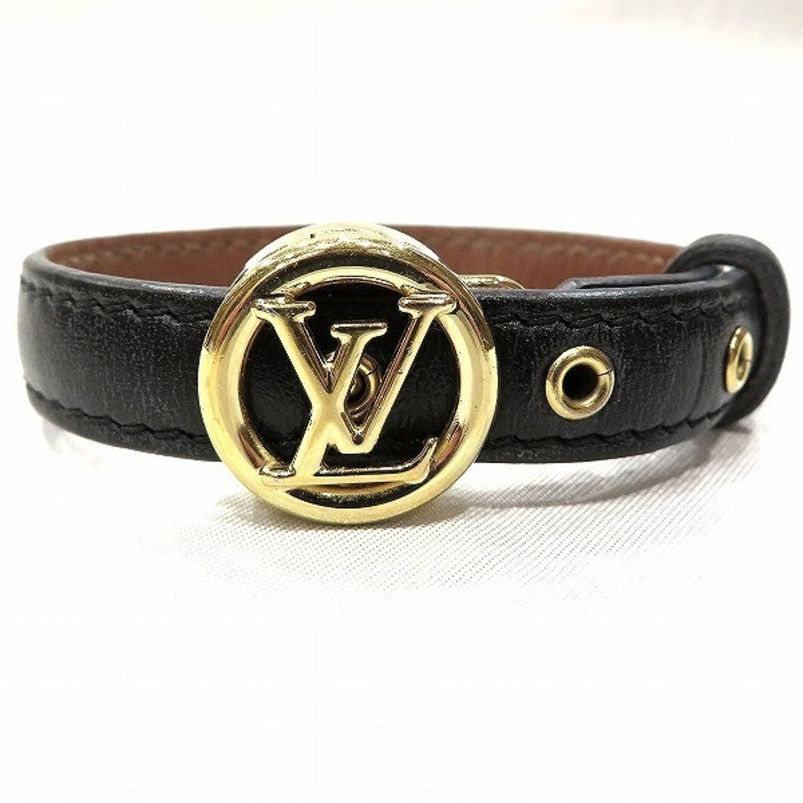 Louis Vuitton LV All Around M6736E Circle Leather Brand Accessory Bracelet Bangle Ladies: Louis Vuitton LV All Around M6736E Circle Leather Brand Accessory Bracelet Bangle Ladies Brand: Louis Vuitton Model: LV All Around Type: Charm bracelet Gender: Women Material: Leather Metal Color: Bla