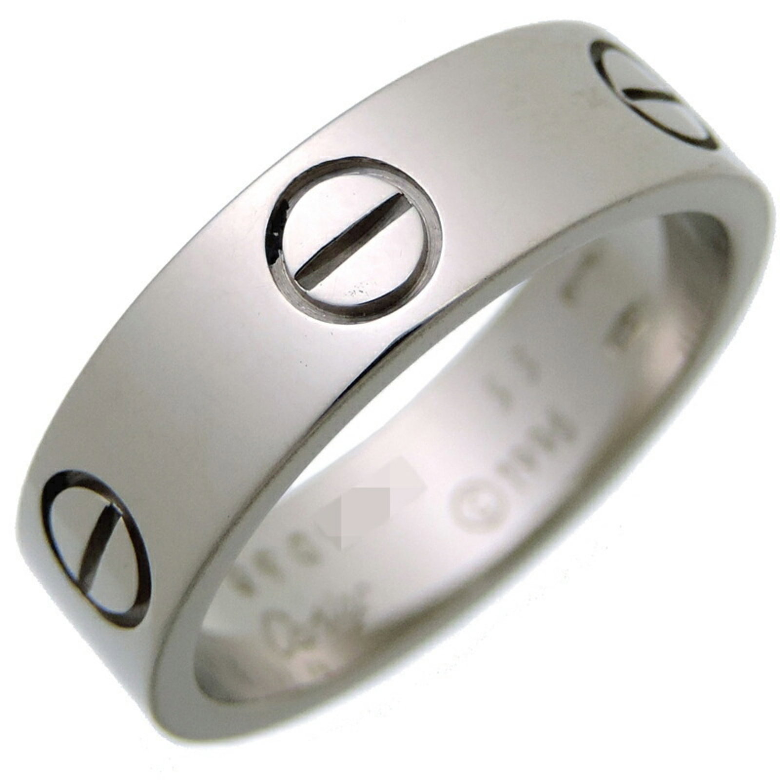 Cartier Love #55 Women's and Men's Ring B4084700 750 White Gold No. 14.5: Cartier Love #55 Women's and Men's Ring B4084700 750 White Gold No. 14.5 Brand: Cartier Line: Love Model: B4084700 Type: Band ring Gender: Men Women Material: White gold (18K) US Size: 7 Width: 5.6mm 