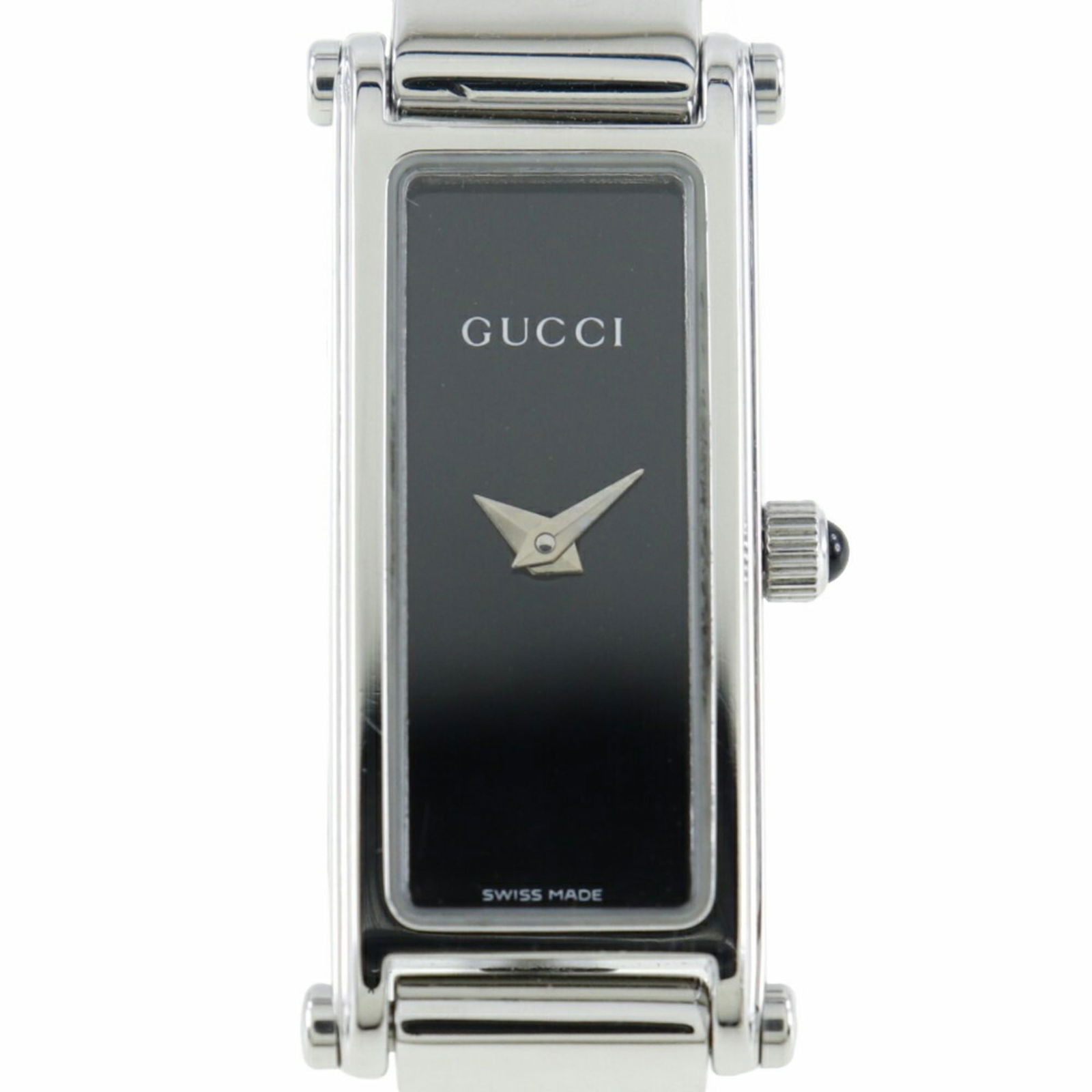 GUCCI Watch 1500L Stainless Steel Swiss Made Quartz Analog Display Black Dial Ladies: GUCCI Watch 1500L Stainless Steel Swiss Made Quartz Analog Display Black Dial Ladies Brand: Gucci Model: 1500L Country of Origin: Switzerland Type: Wristwatch Gender: Women Display: Analog Material (C